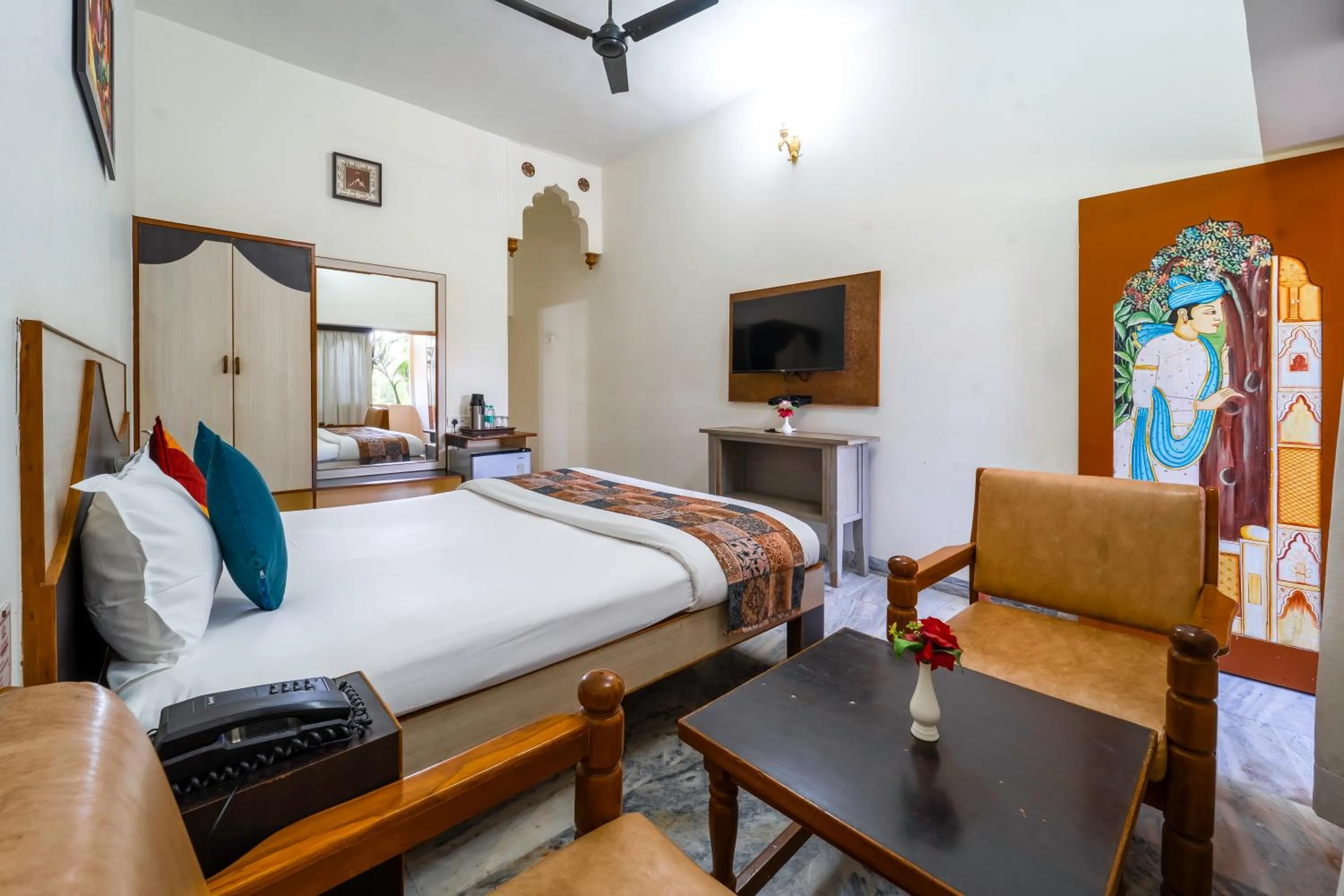 Bed in Hotel Chandrawati Palace