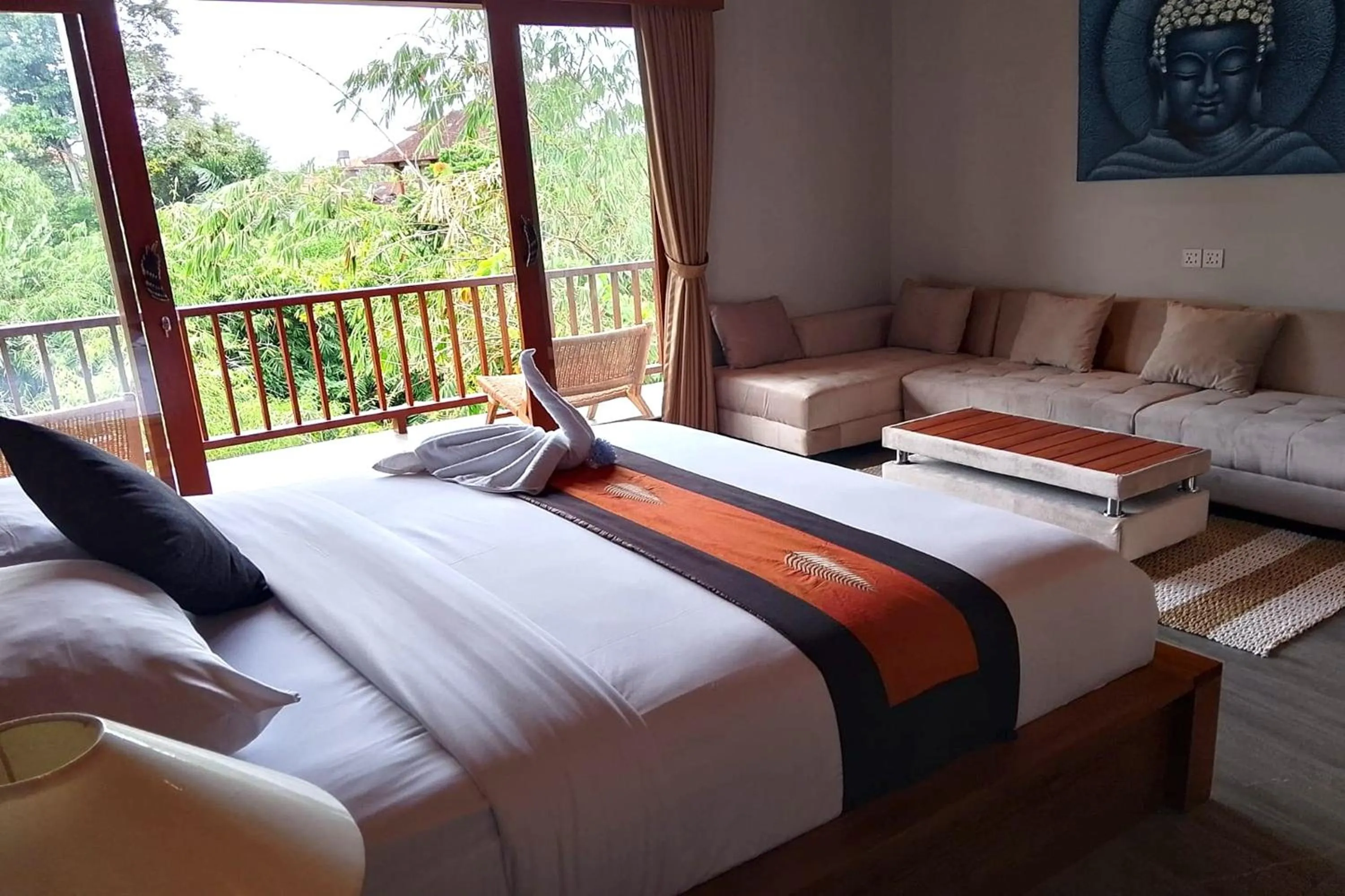 Bed in Bhuana Shanti Homestay Ubud
