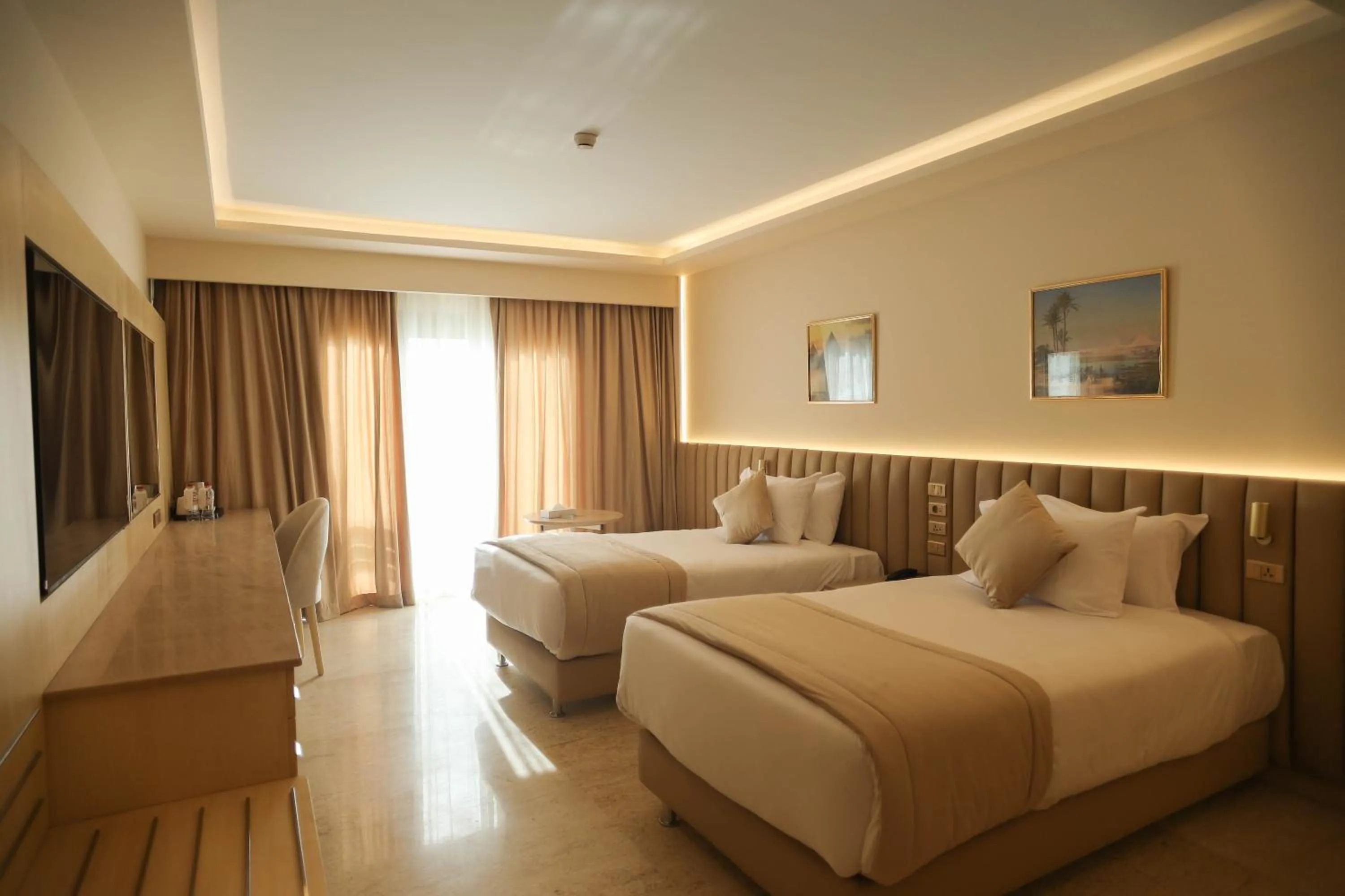 Bed in Pyramids Park Resort Cairo