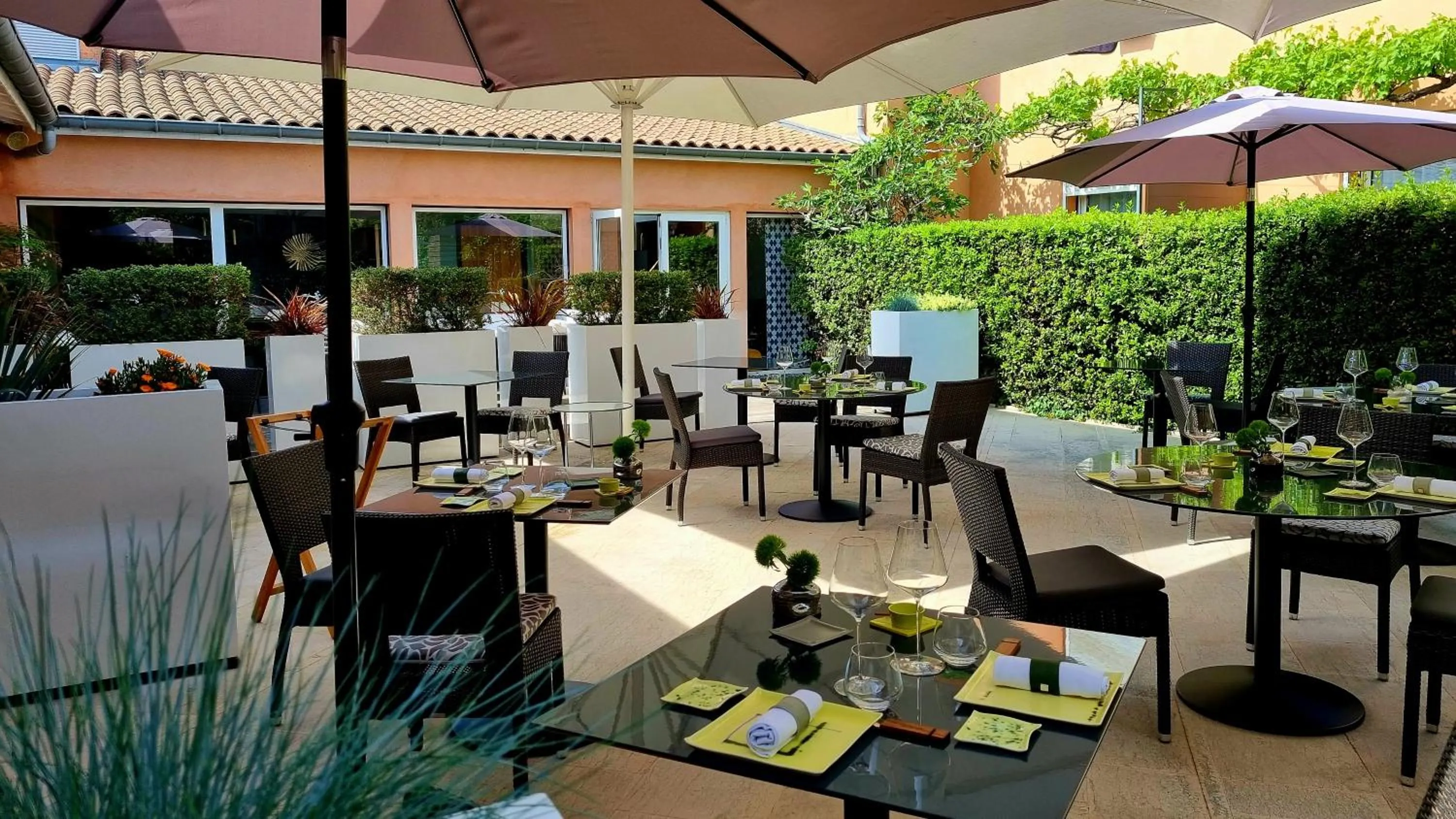 Balcony/Terrace in Le Carré d'Alethius Logis Hôtel-Restaurant Gastronomique