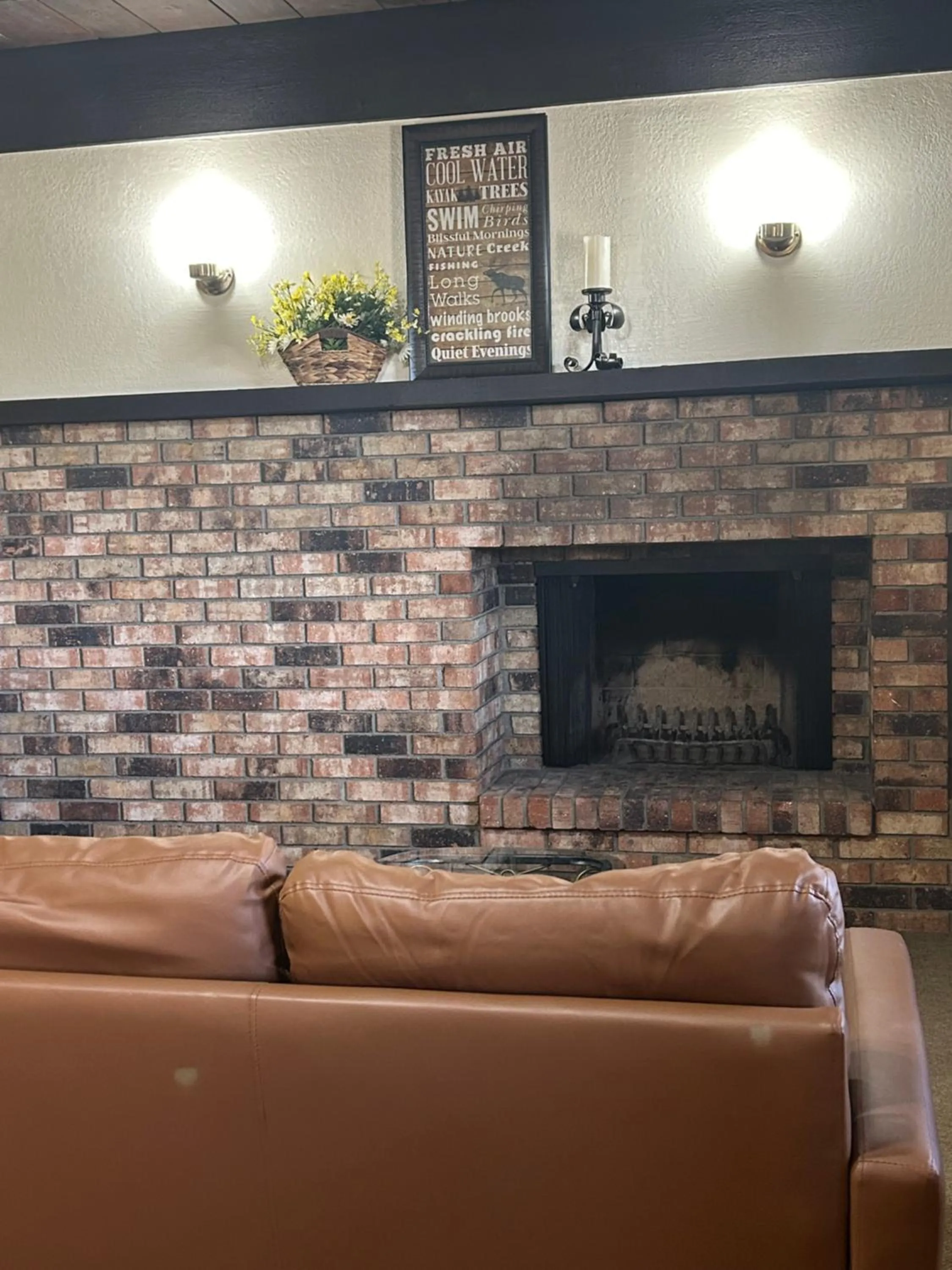 fireplace in Hideaway Mountain Lodge
