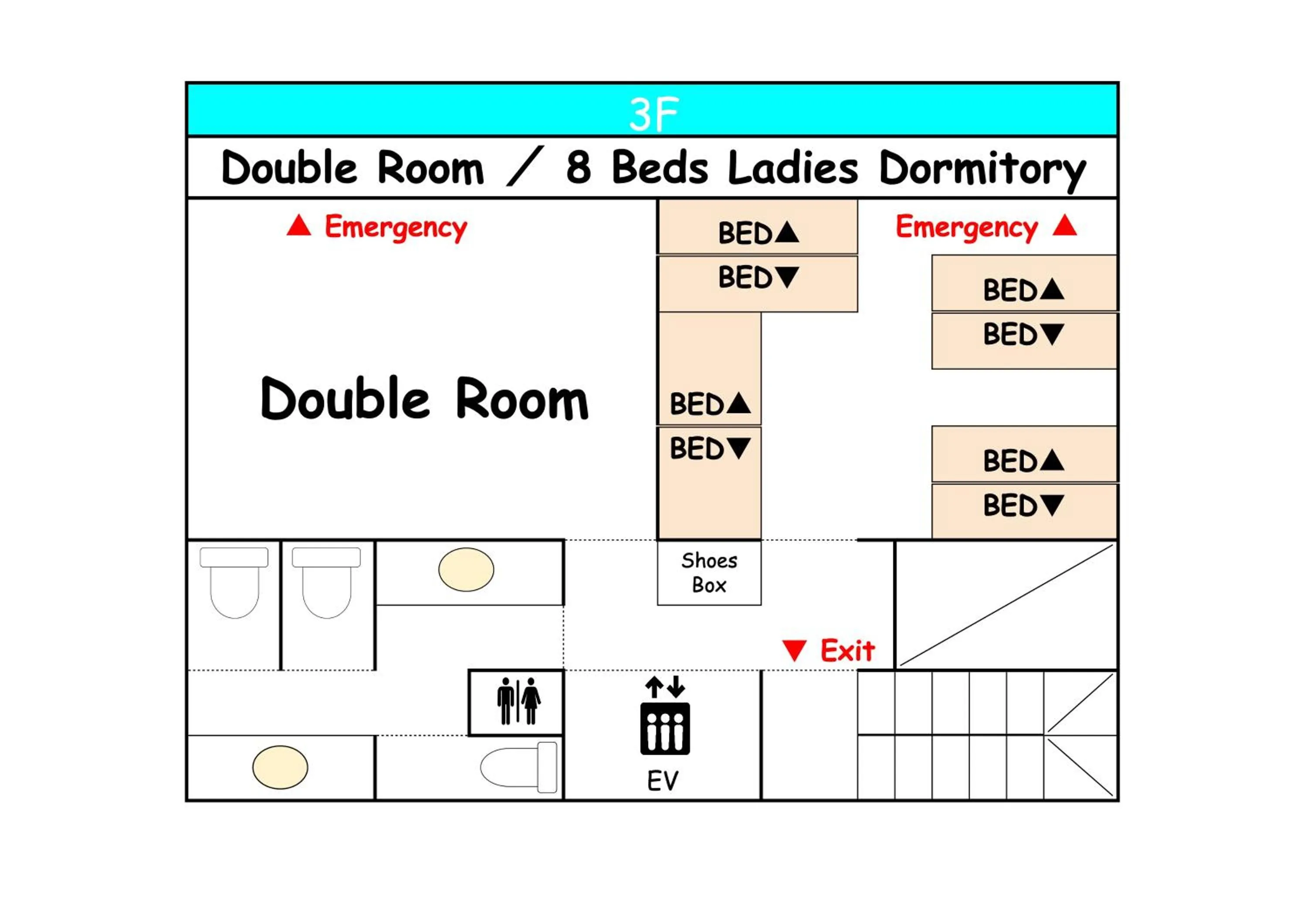 Floor plan in TOKYO-W-INN Asakusa