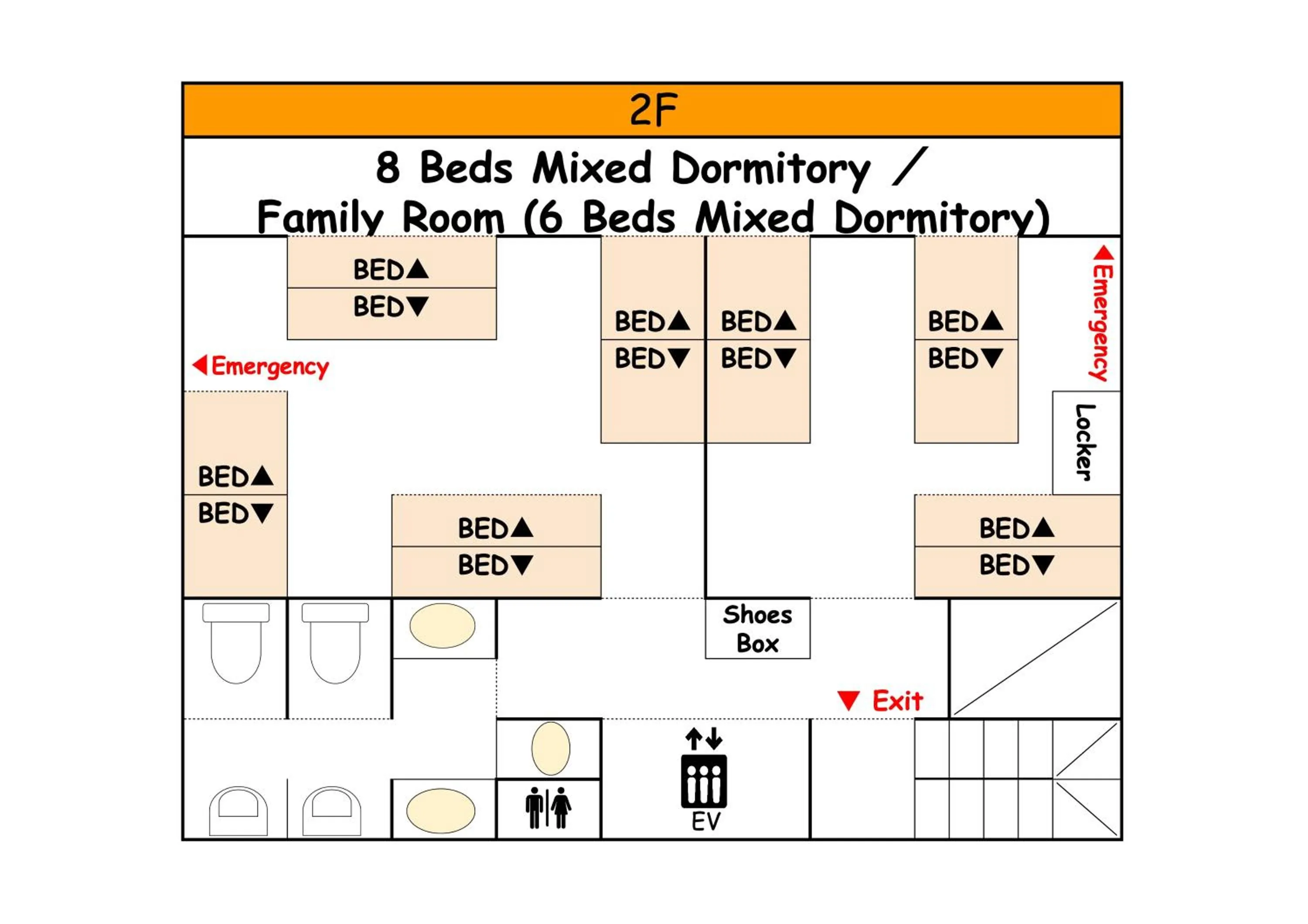 Floor plan in TOKYO-W-INN Asakusa