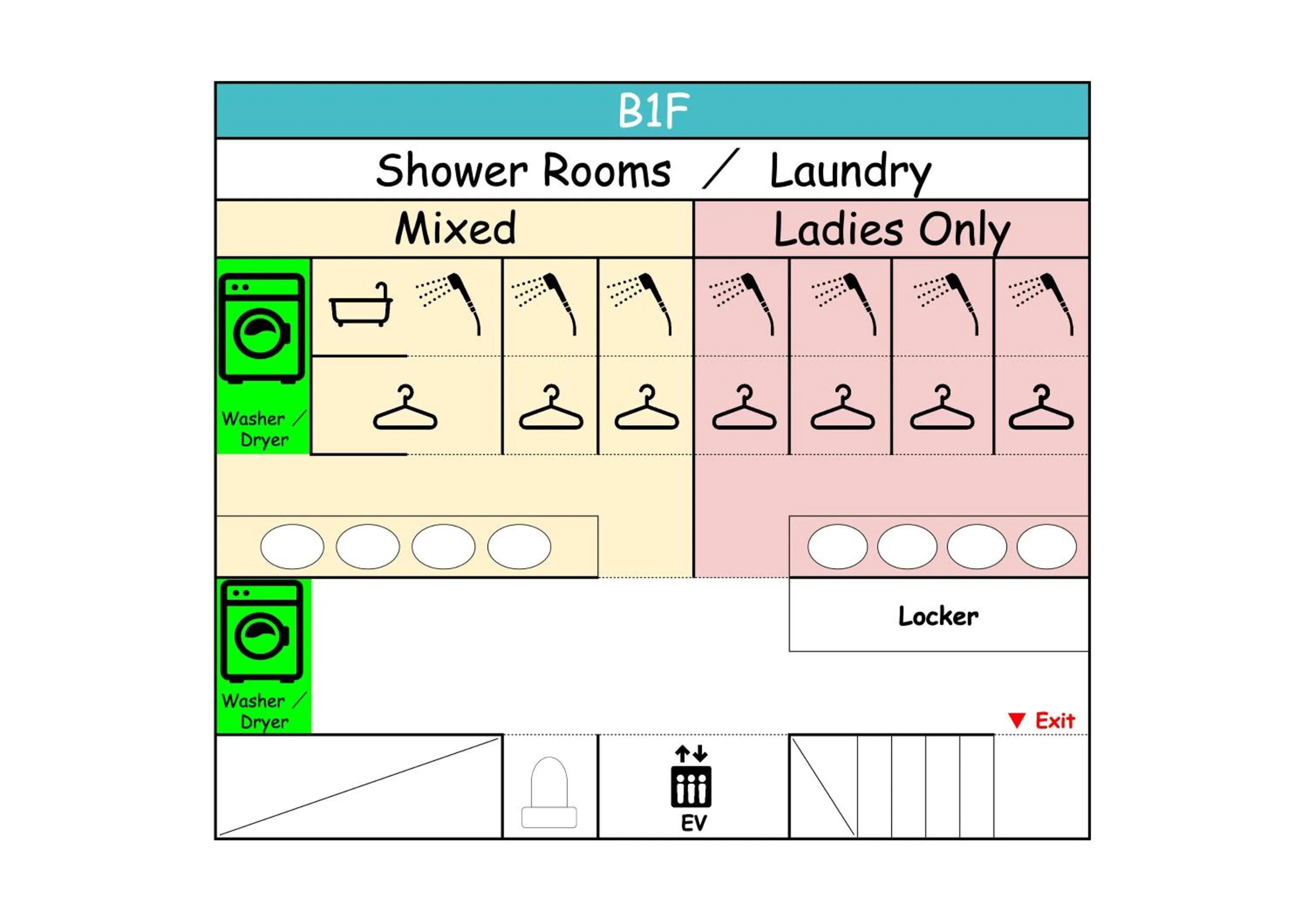 Floor plan in TOKYO-W-INN Asakusa
