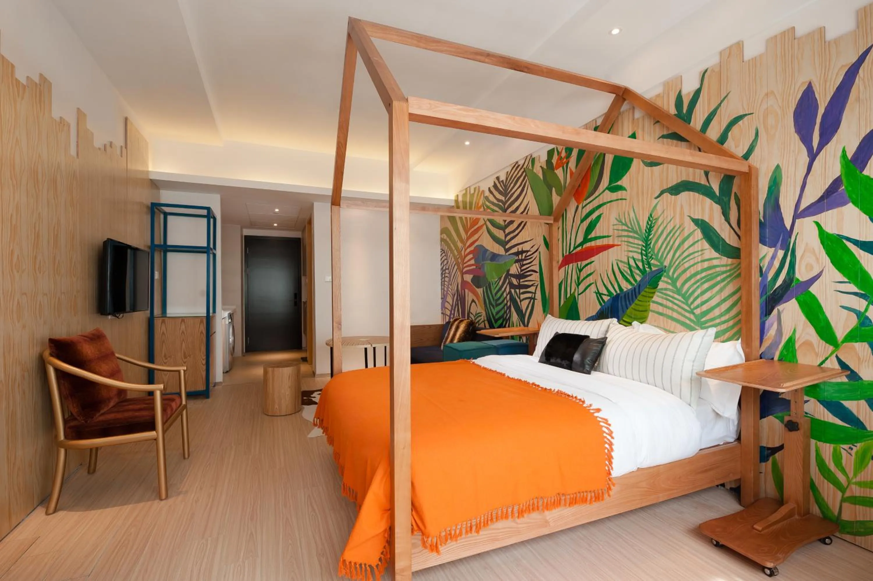 Bed in Yumi Huanju Apartment -广州东站 燕塘地铁站店