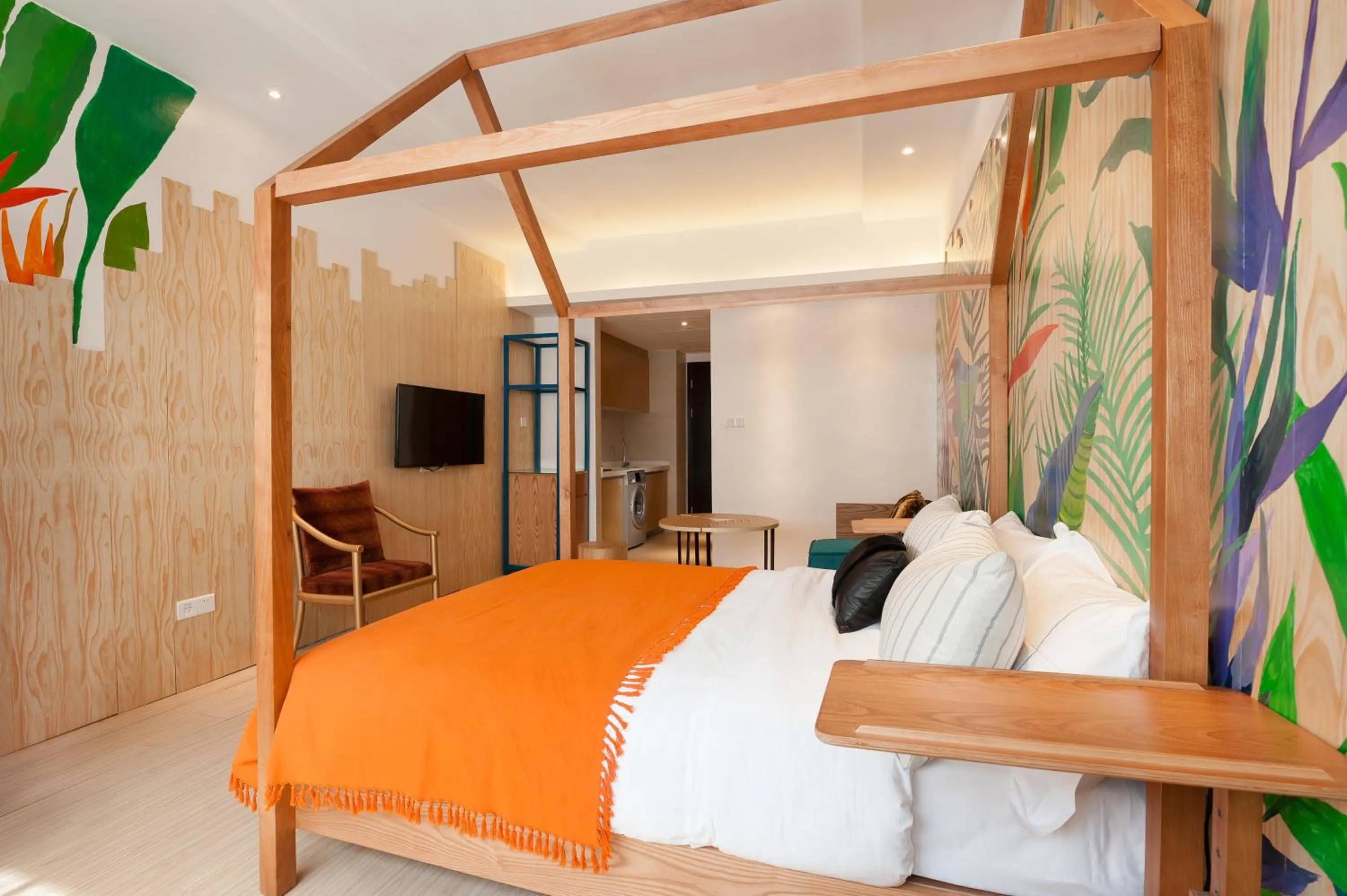 Bed in Yumi Huanju Apartment -广州东站 燕塘地铁站店