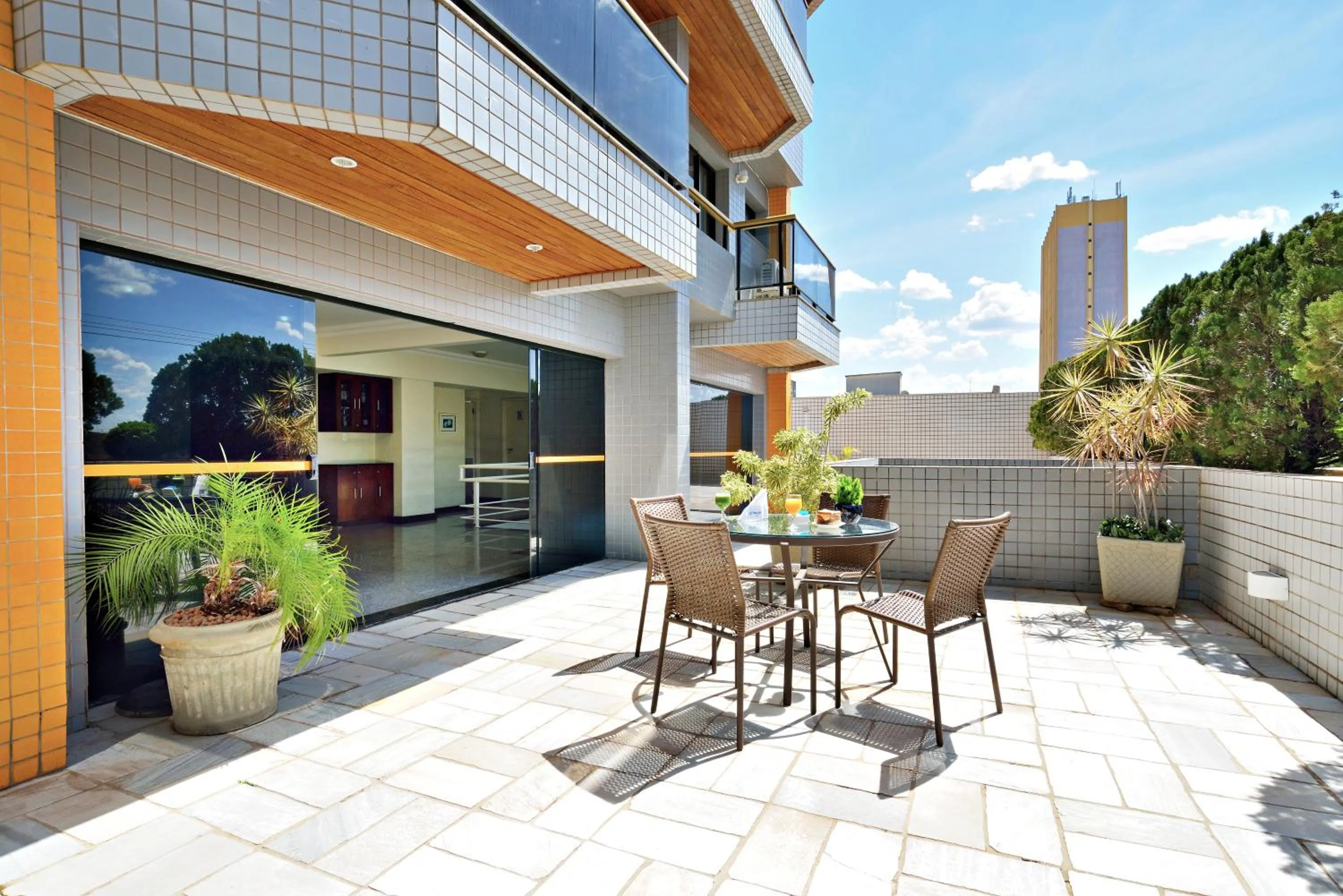 Balcony/Terrace in Plaza Inn Flat Araxá