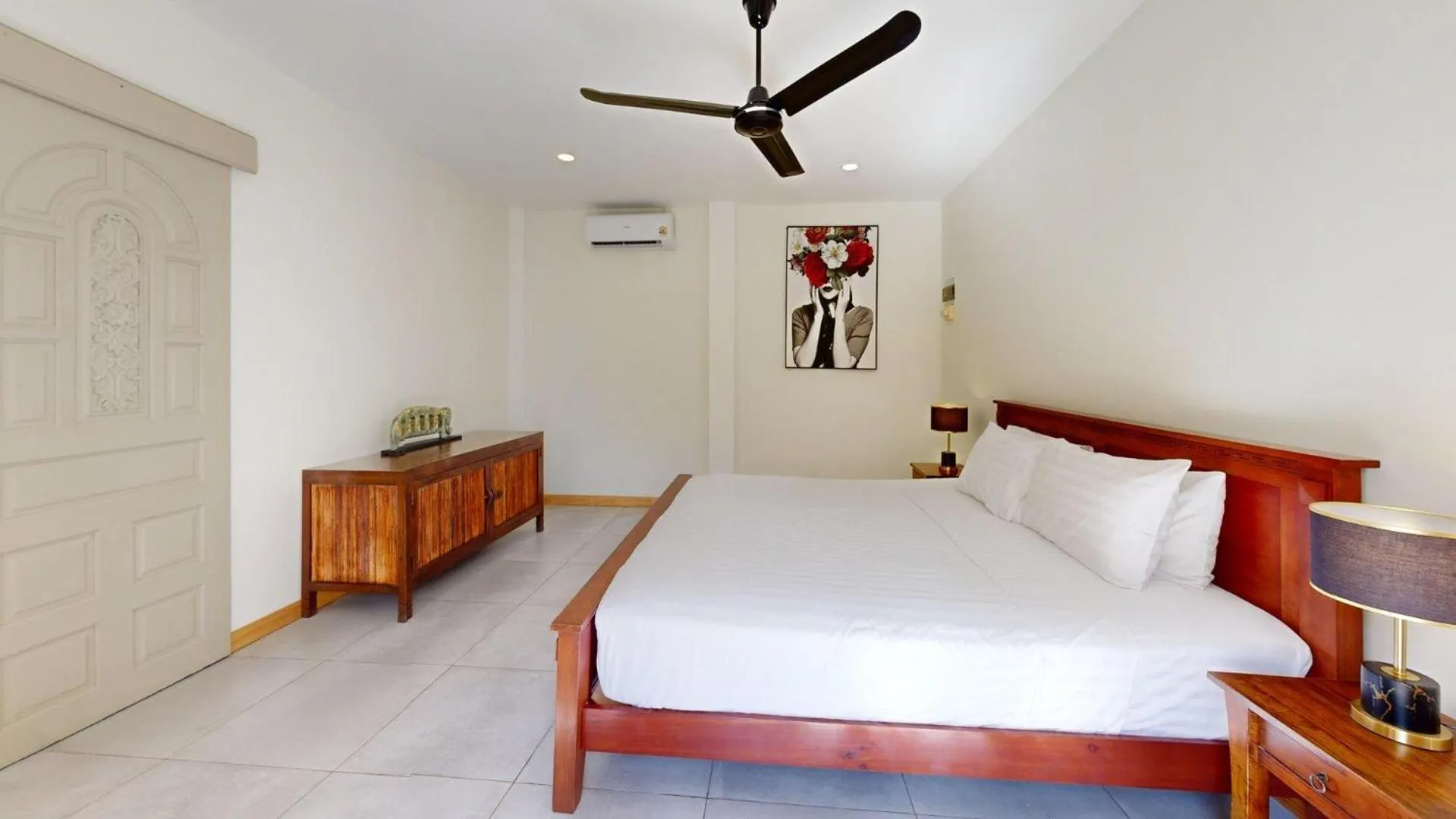 Bedroom, Bed in Idyllic Samui Beach Villa Resort