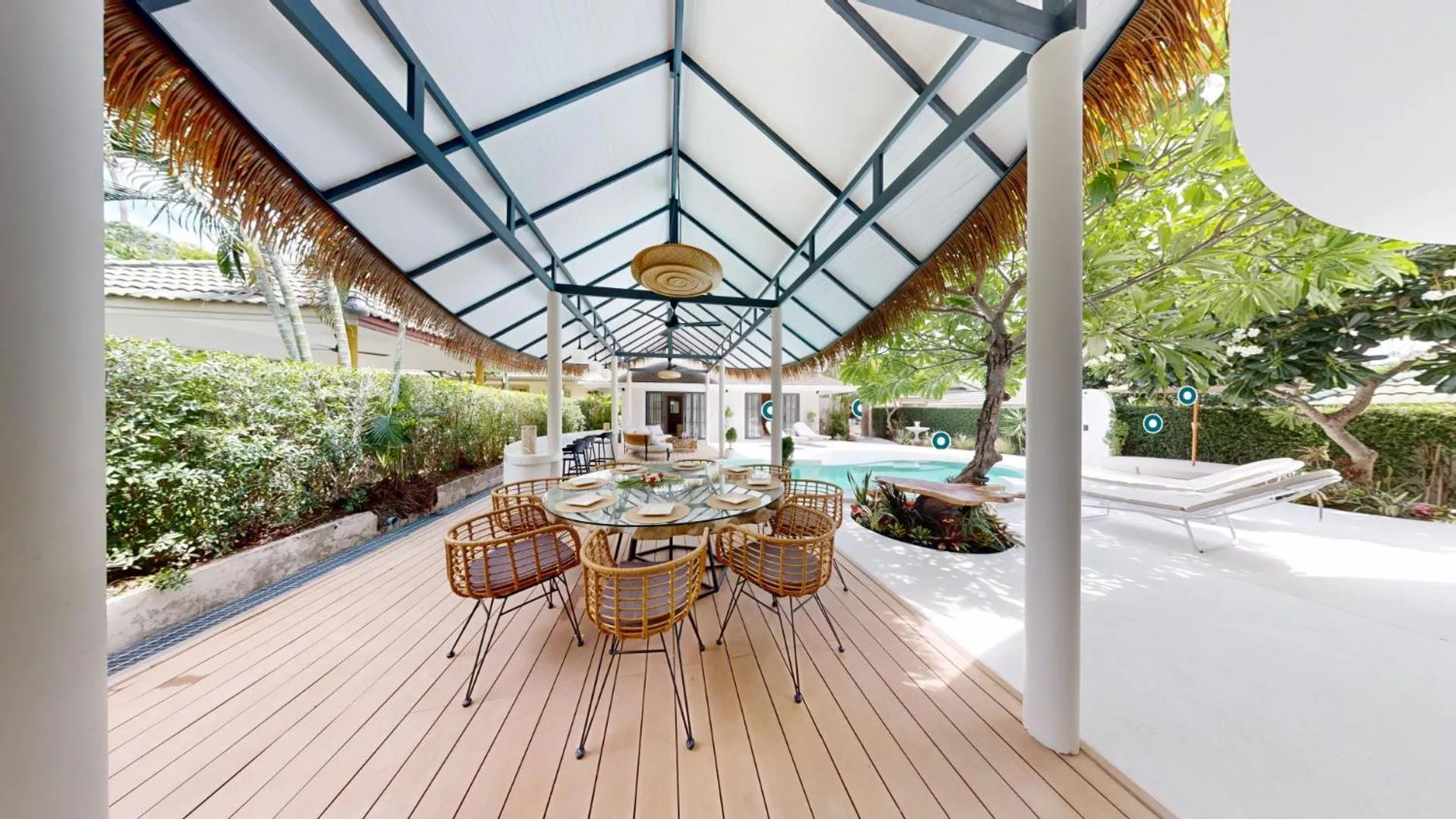 Patio in Idyllic Samui Beach Villa Resort