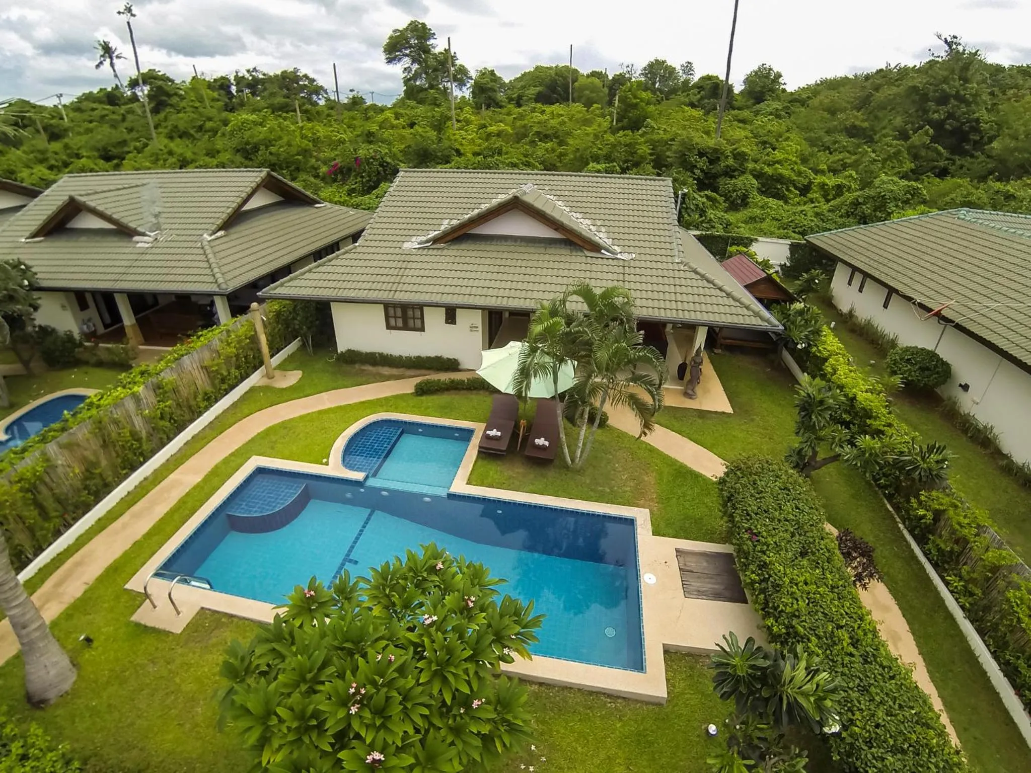 Bird's eye view in Idyllic Samui Beach Villa Resort