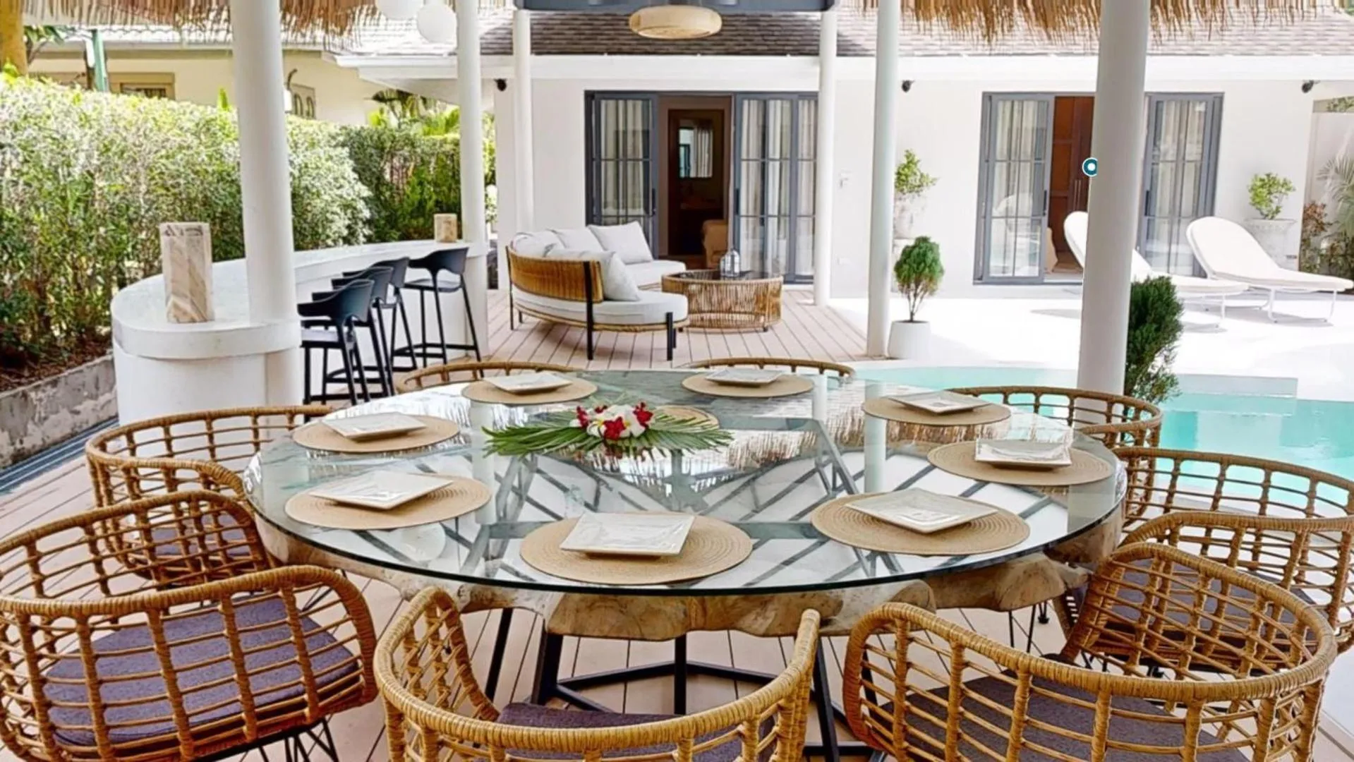 Patio in Idyllic Samui Beach Villa Resort