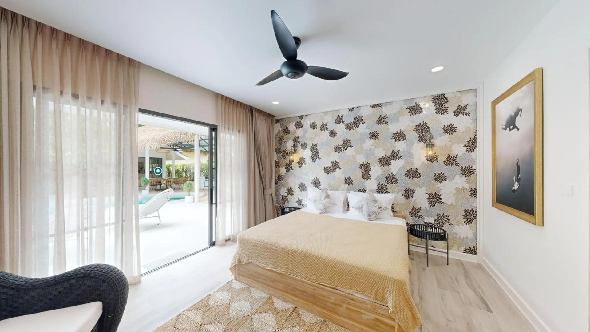 Bedroom, Bed in Idyllic Samui Beach Villa Resort