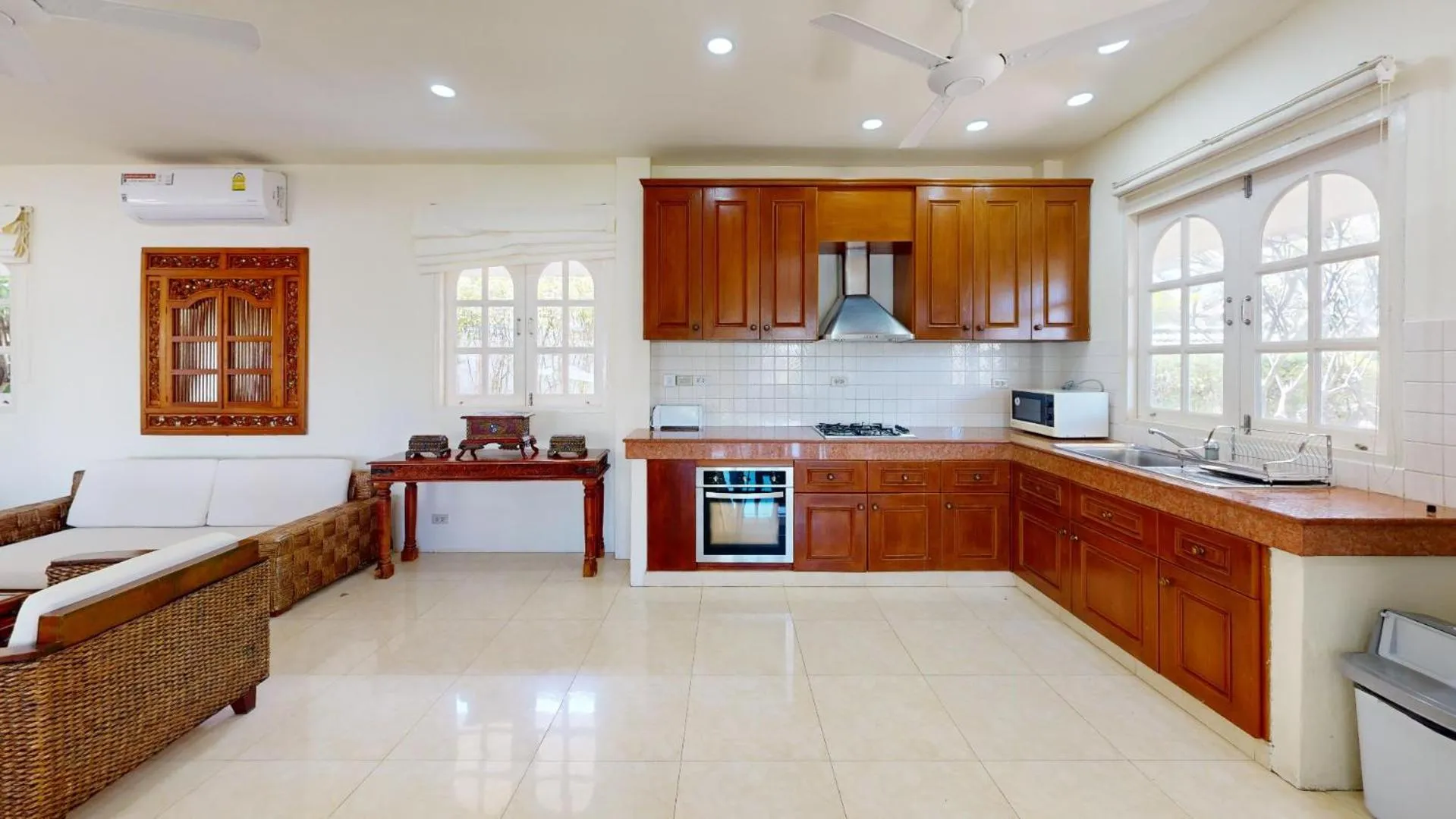 Kitchen or kitchenette in Idyllic Samui Beach Villa Resort