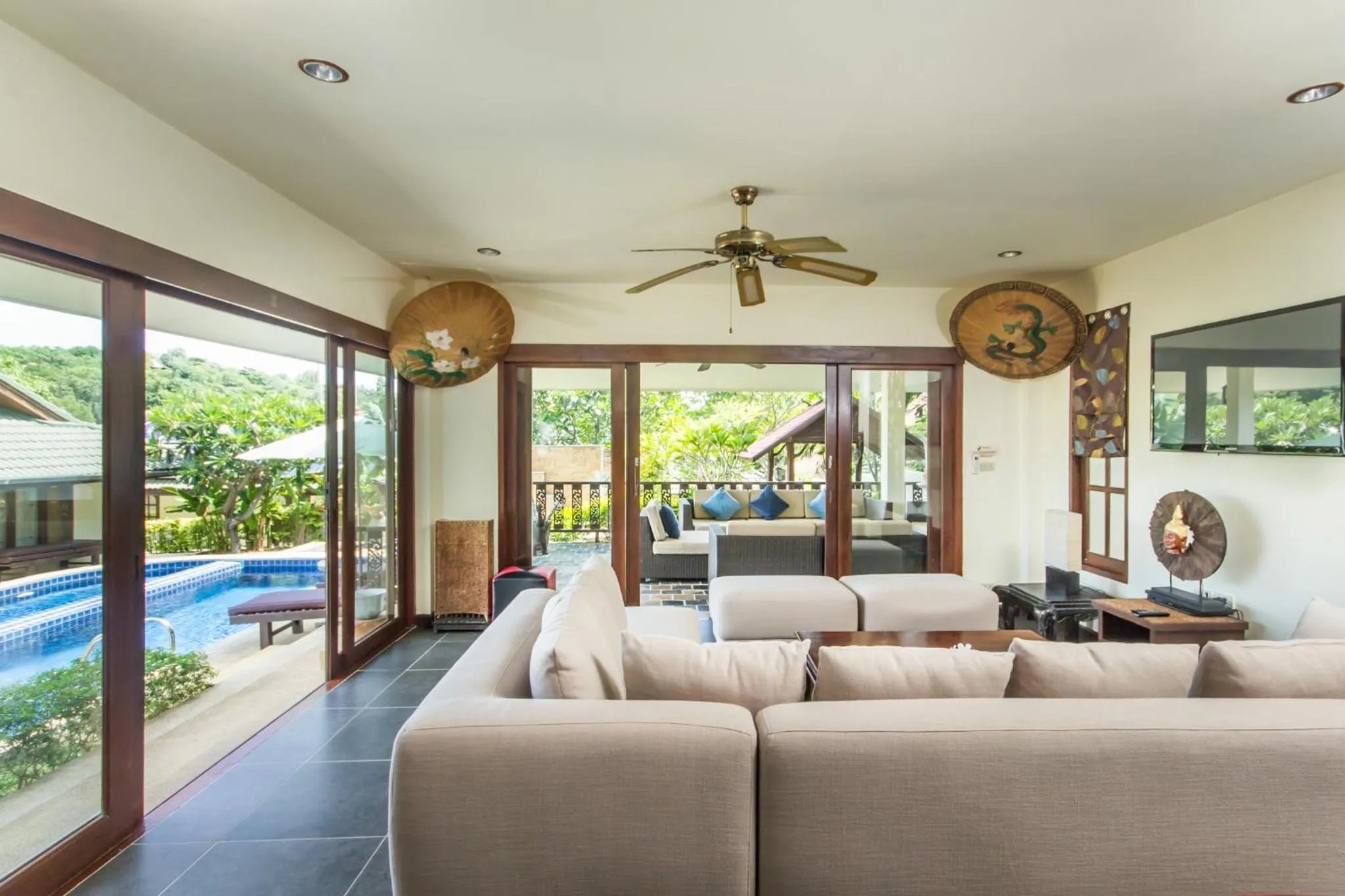 Living room in Idyllic Samui Beach Villa Resort