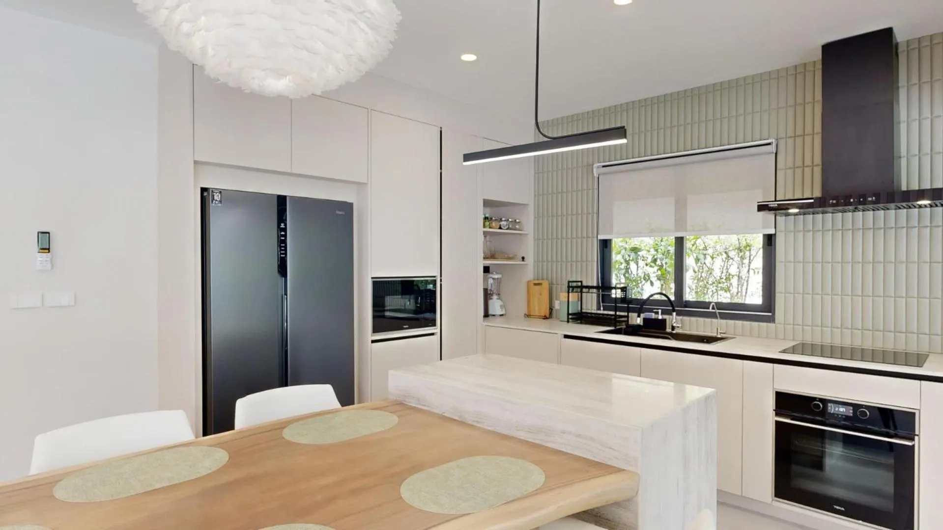 Kitchen or kitchenette in Idyllic Samui Beach Villa Resort