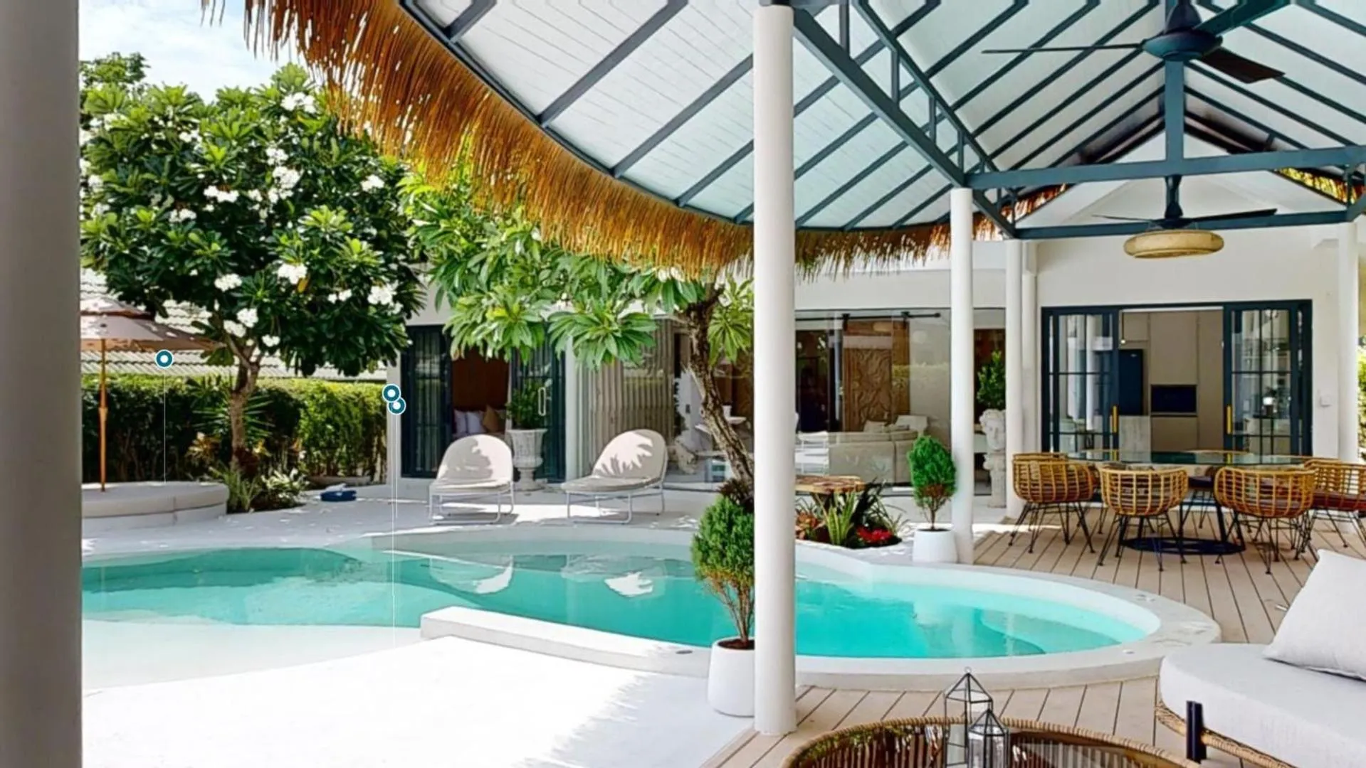 sunbed in Idyllic Samui Beach Villa Resort