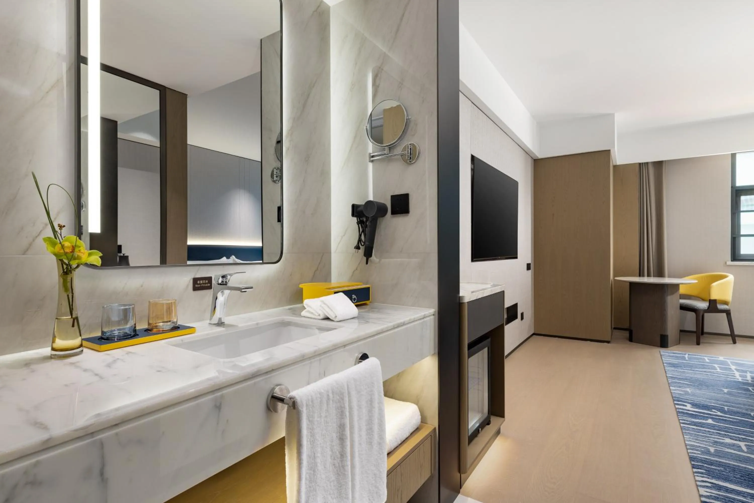 Bathroom, Bed in voco Suzhou Guanqian Street by IHG
