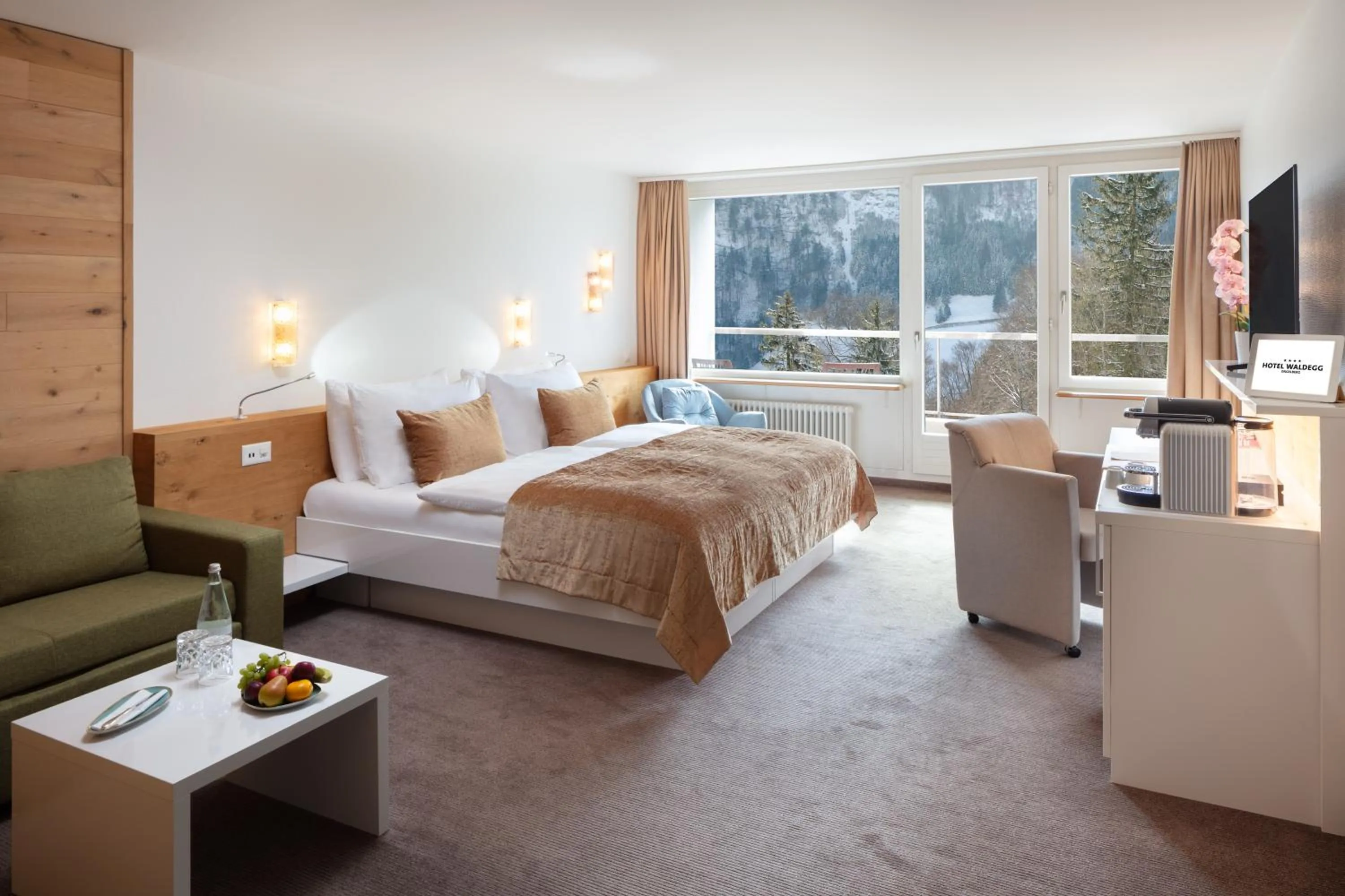 Winter, Bed in Hotel Waldegg - Adults only