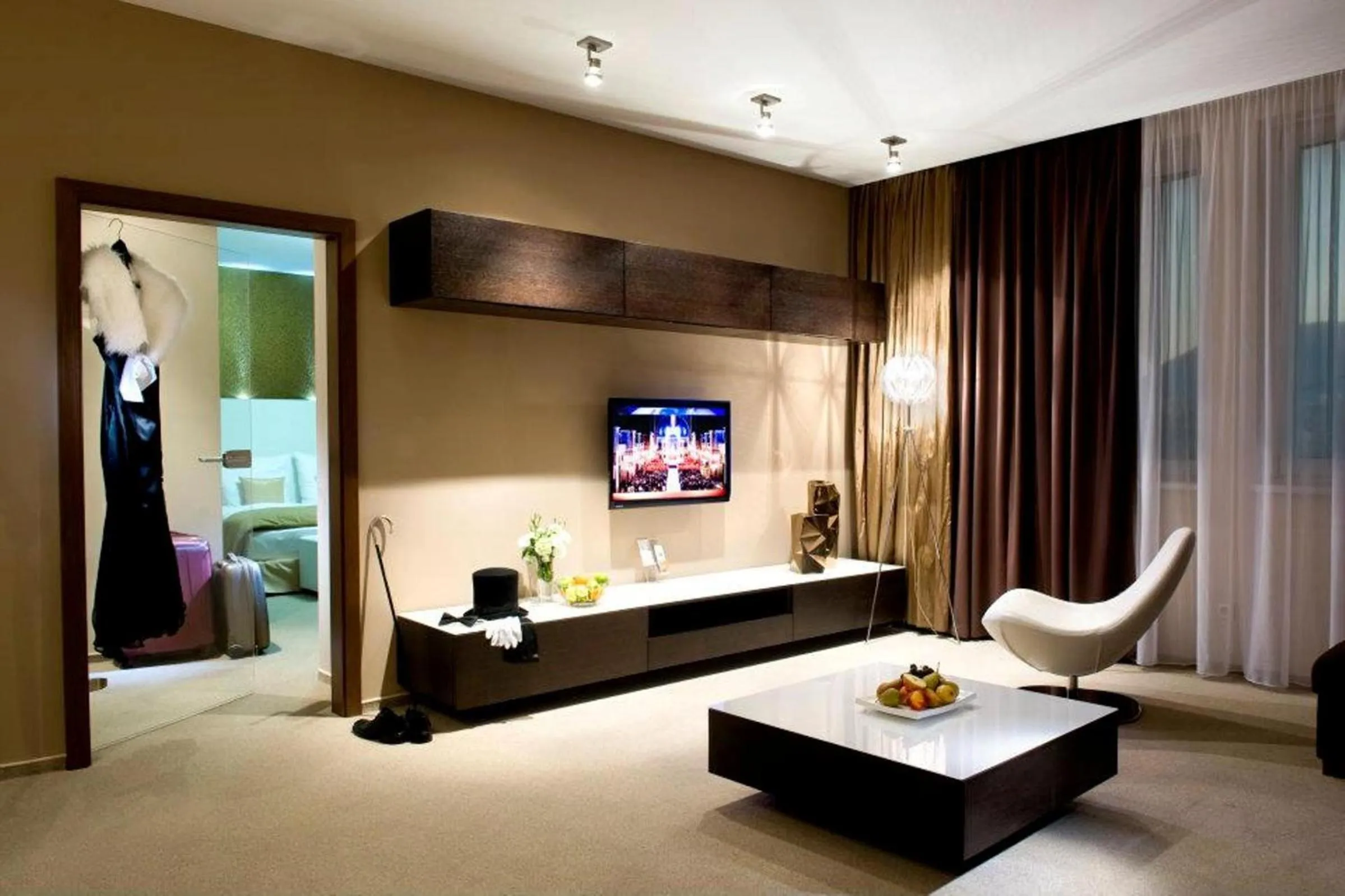 Living room, Bed in Hotel Turiec