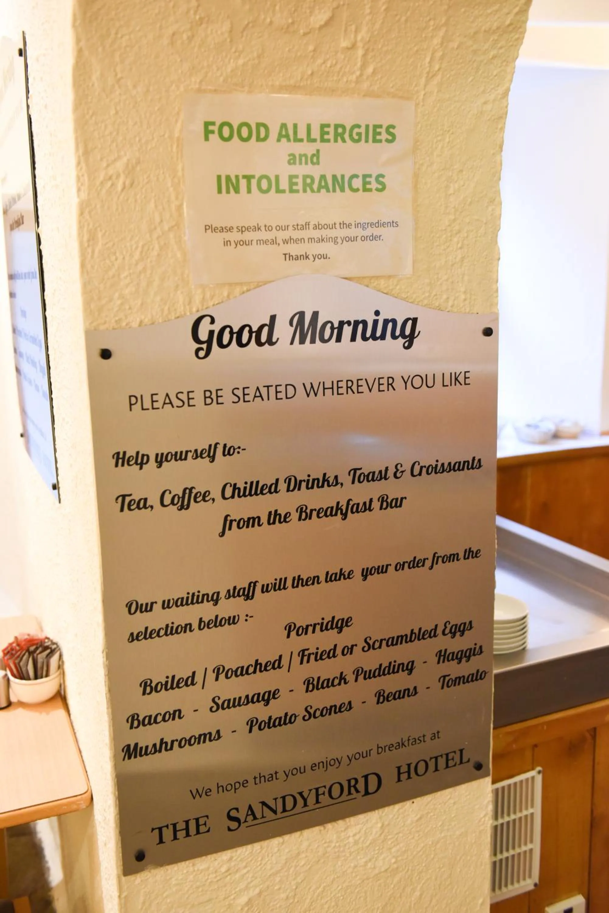 Food in Sandyford Hotel