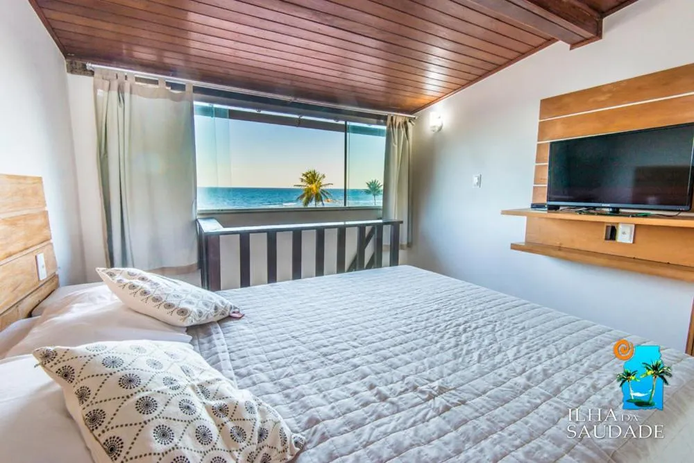 Bed in Pousada Ilha da Saudade