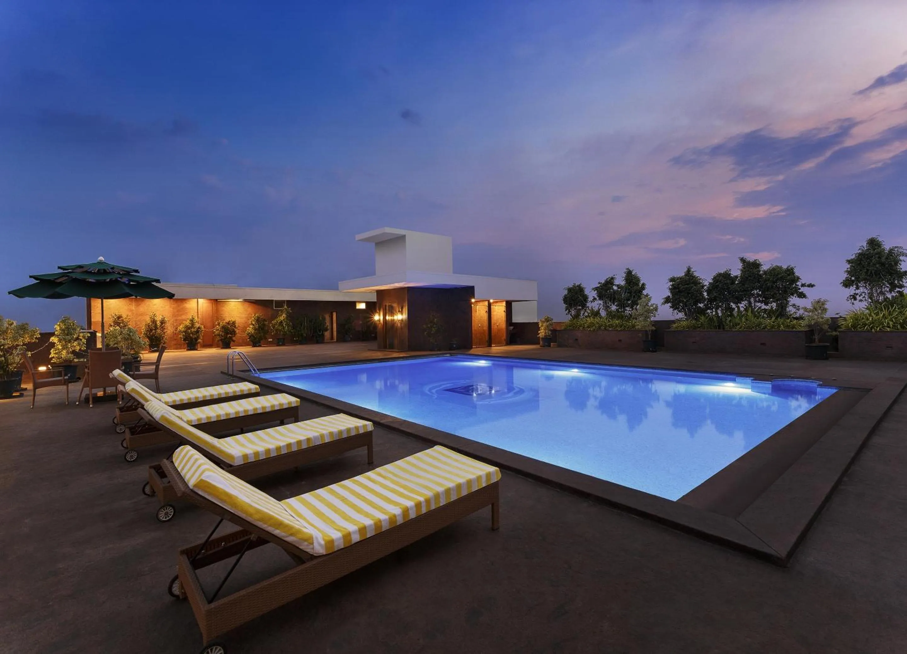 Pool view in La Marvella, Bengaluru