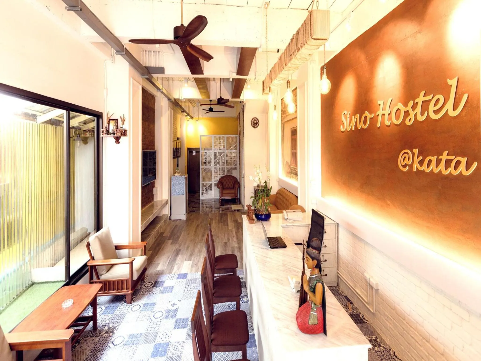 Lobby or reception in Sino Hostel @ Kata