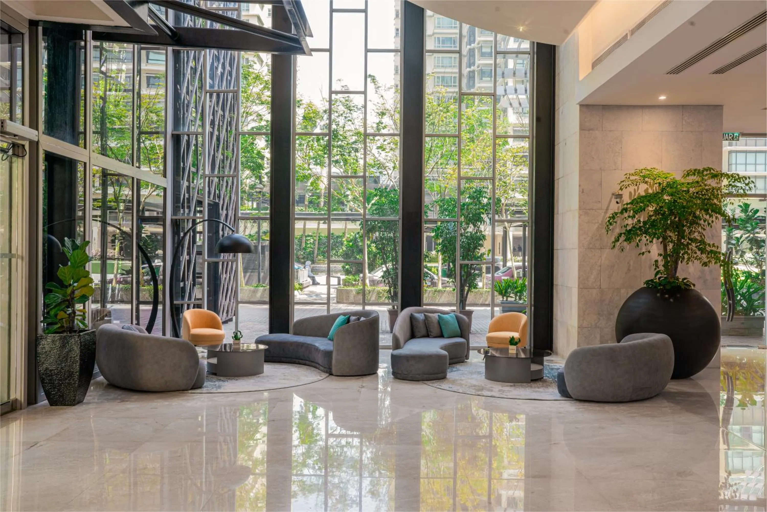 Seating area in St Giles Boulevard