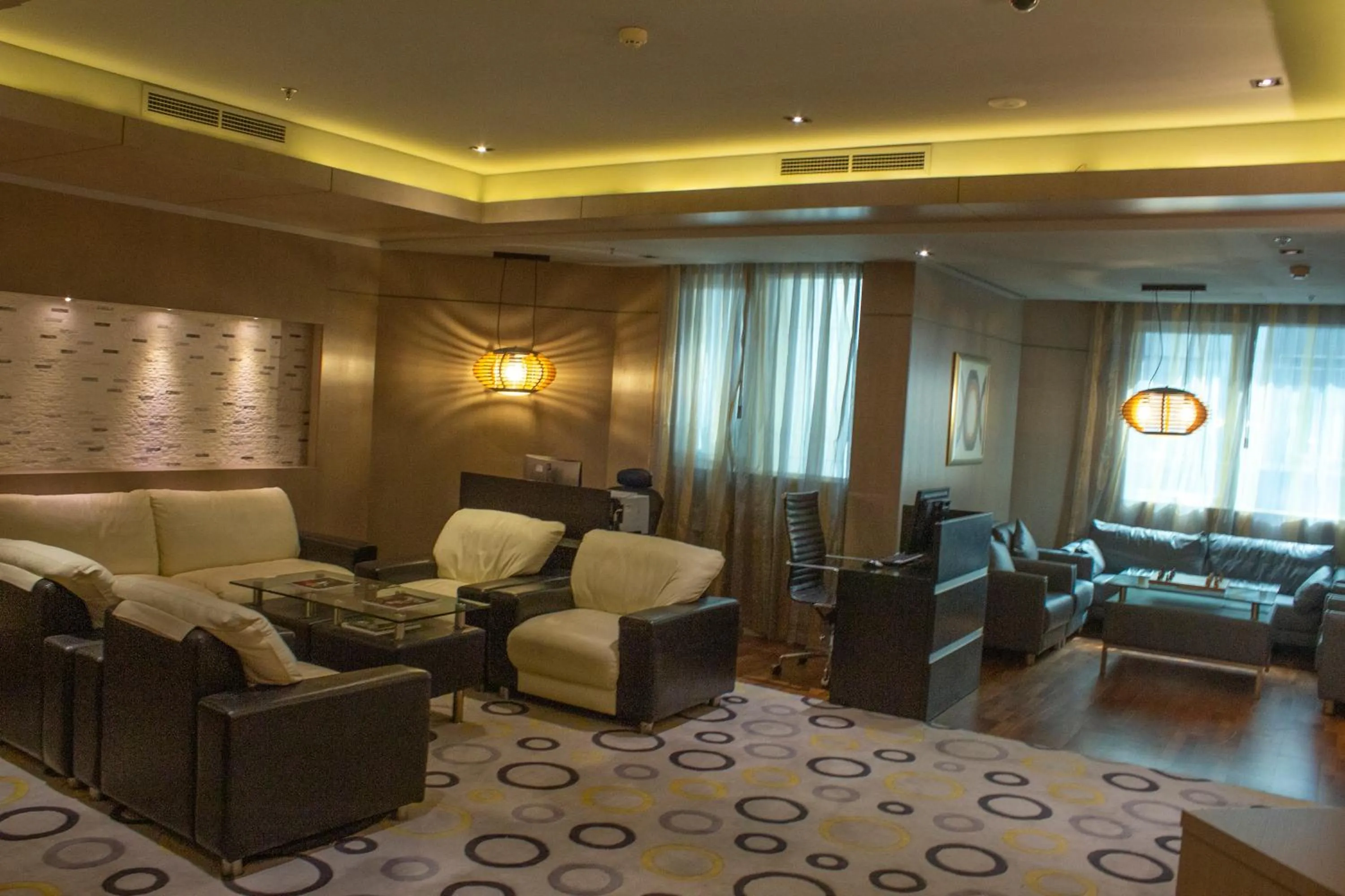 Seating area in TIME Grand Plaza Hotel, Dubai Airport