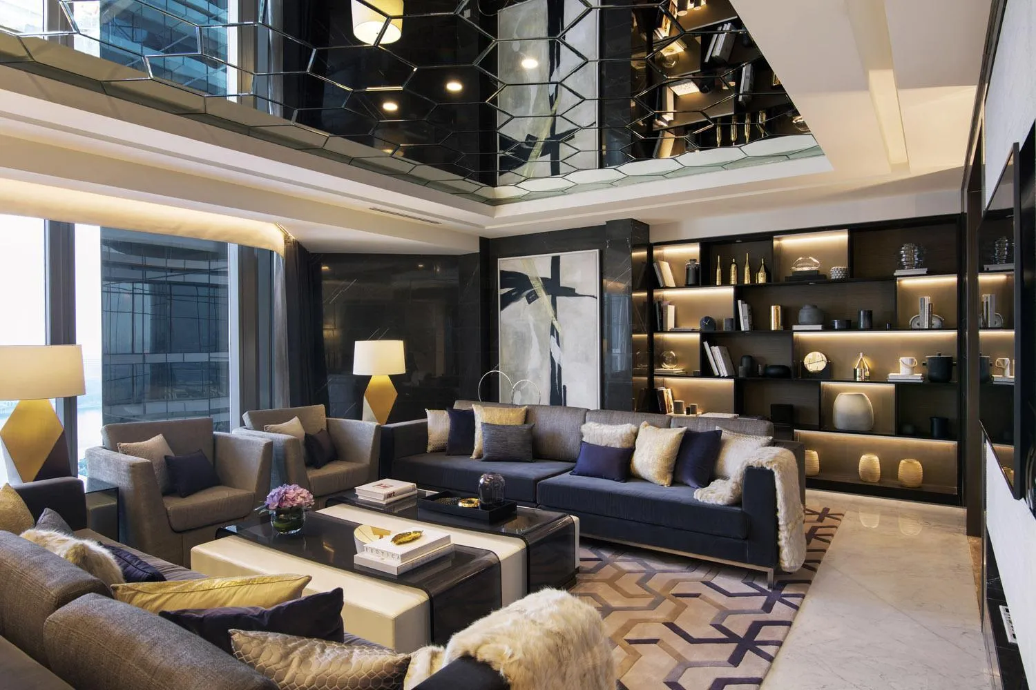 Living room in Al Bandar Rotana – Dubai Creek