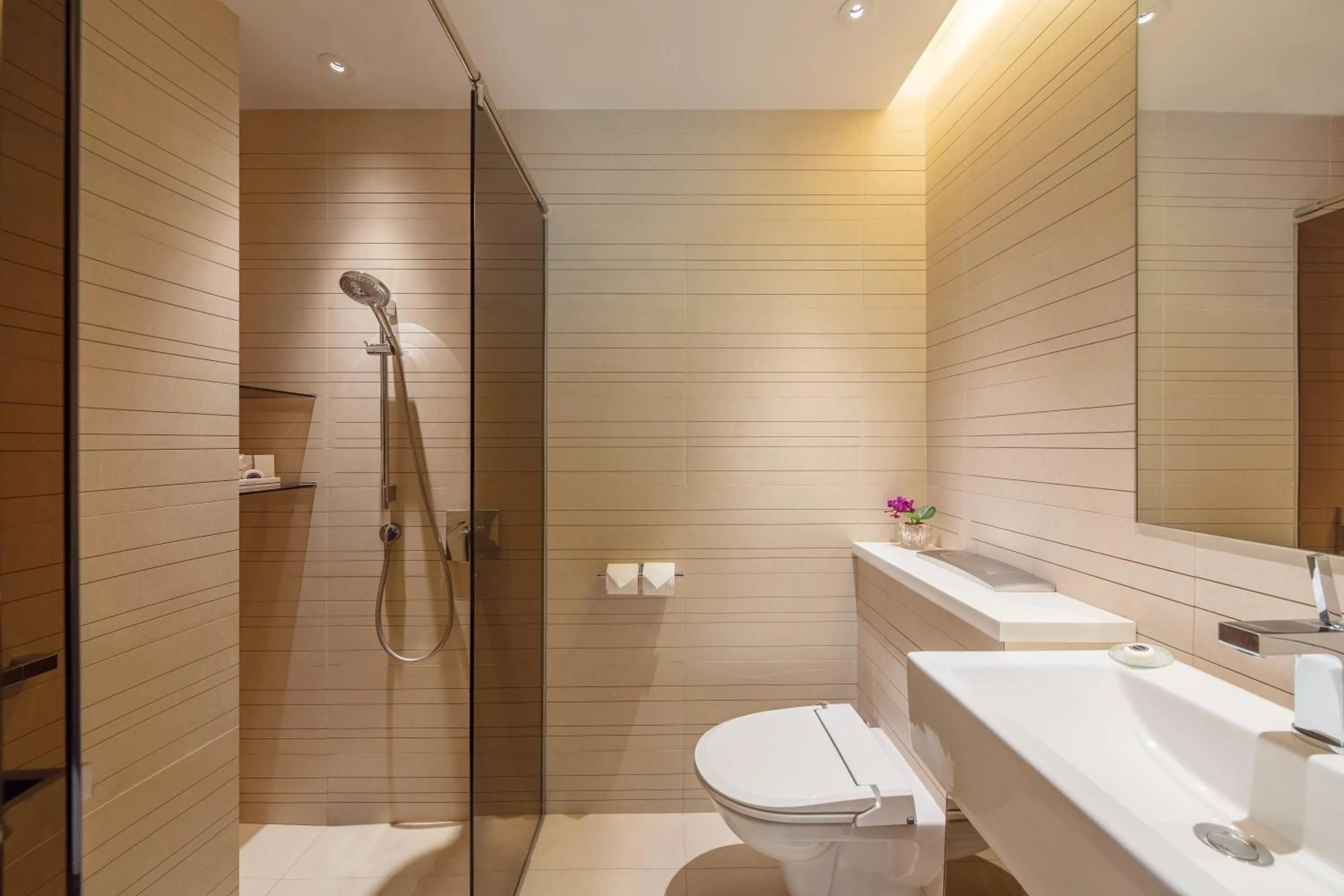 Shower in Pan Pacific Serviced Suites Orchard, Singapore