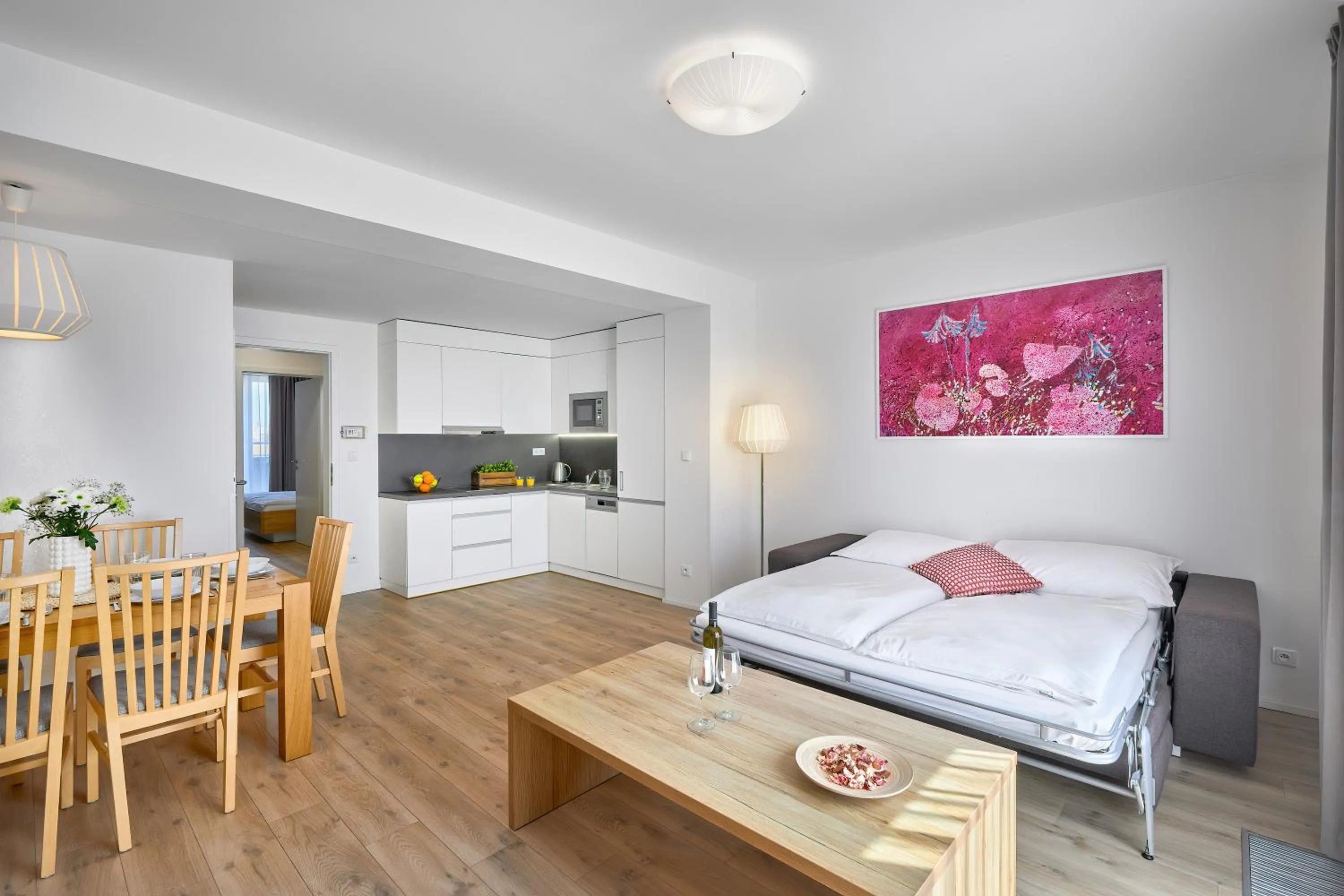 Bed in DownTown Suites Belohorska