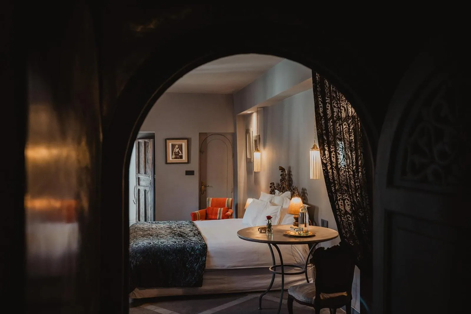 Bed in Riad Le Rihani