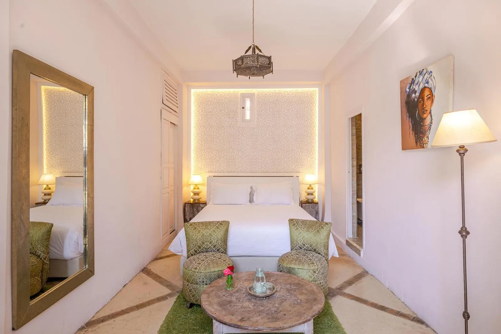 Bed in Riad Le Rihani