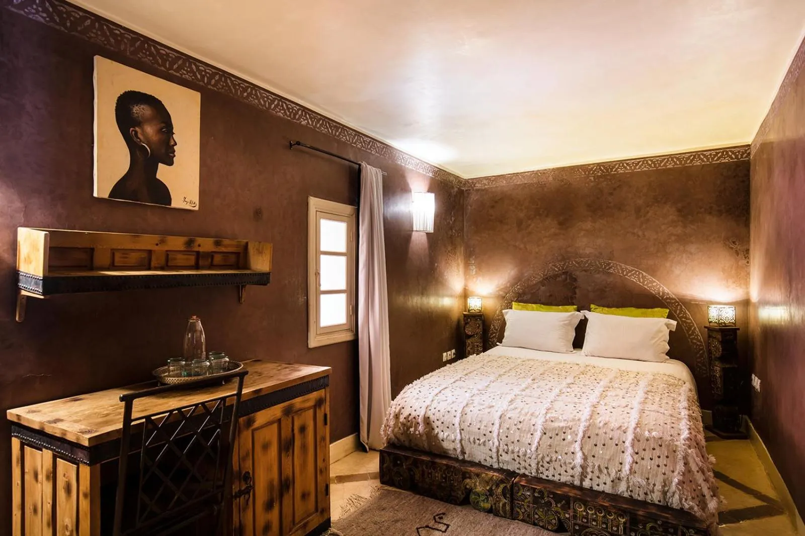 Bed in Riad Le Rihani