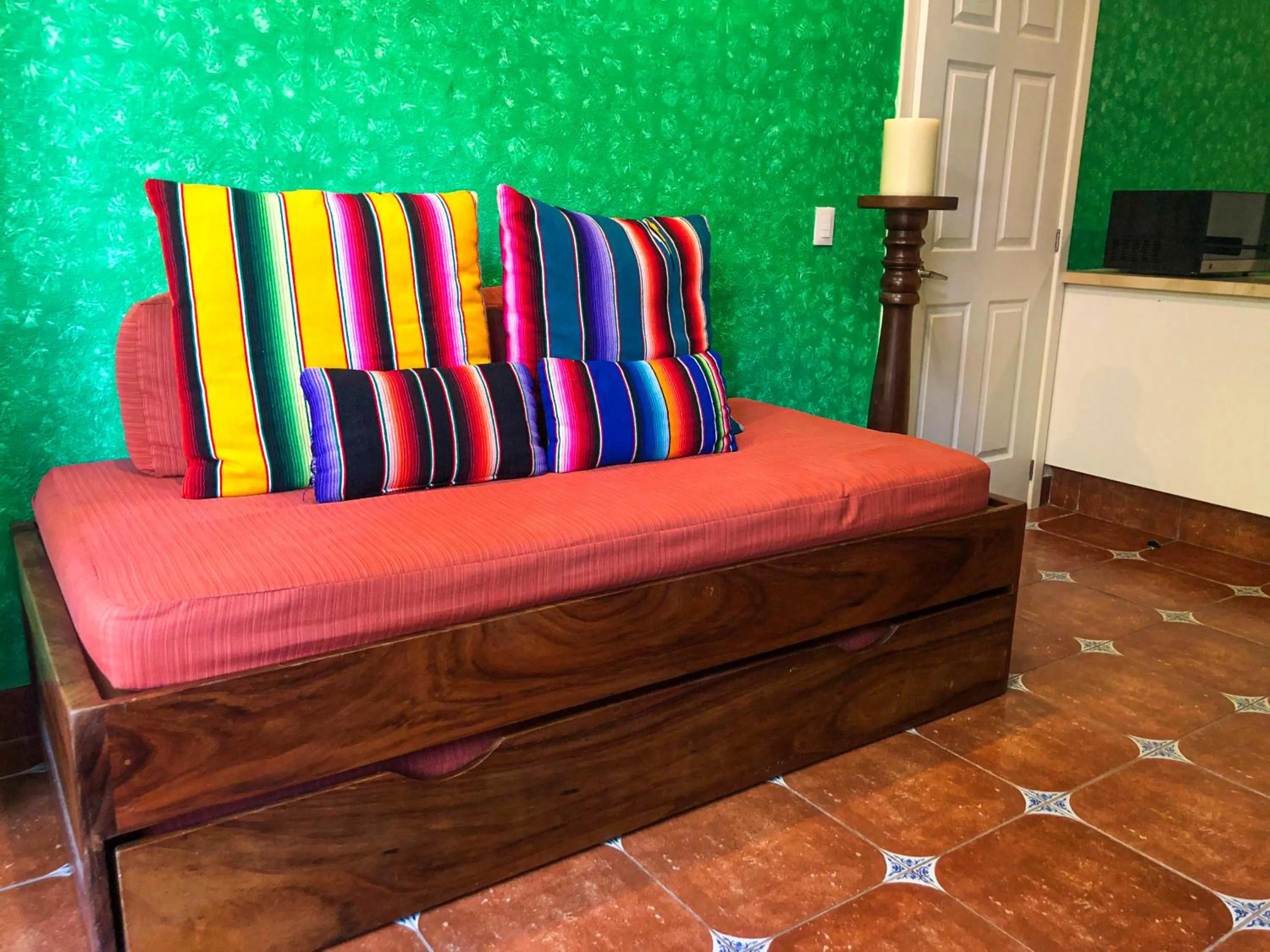 Living room in Casa Lotería -Pueblito Sayulita- Colorful, Family and Relax Experience with Private Parking and Pool