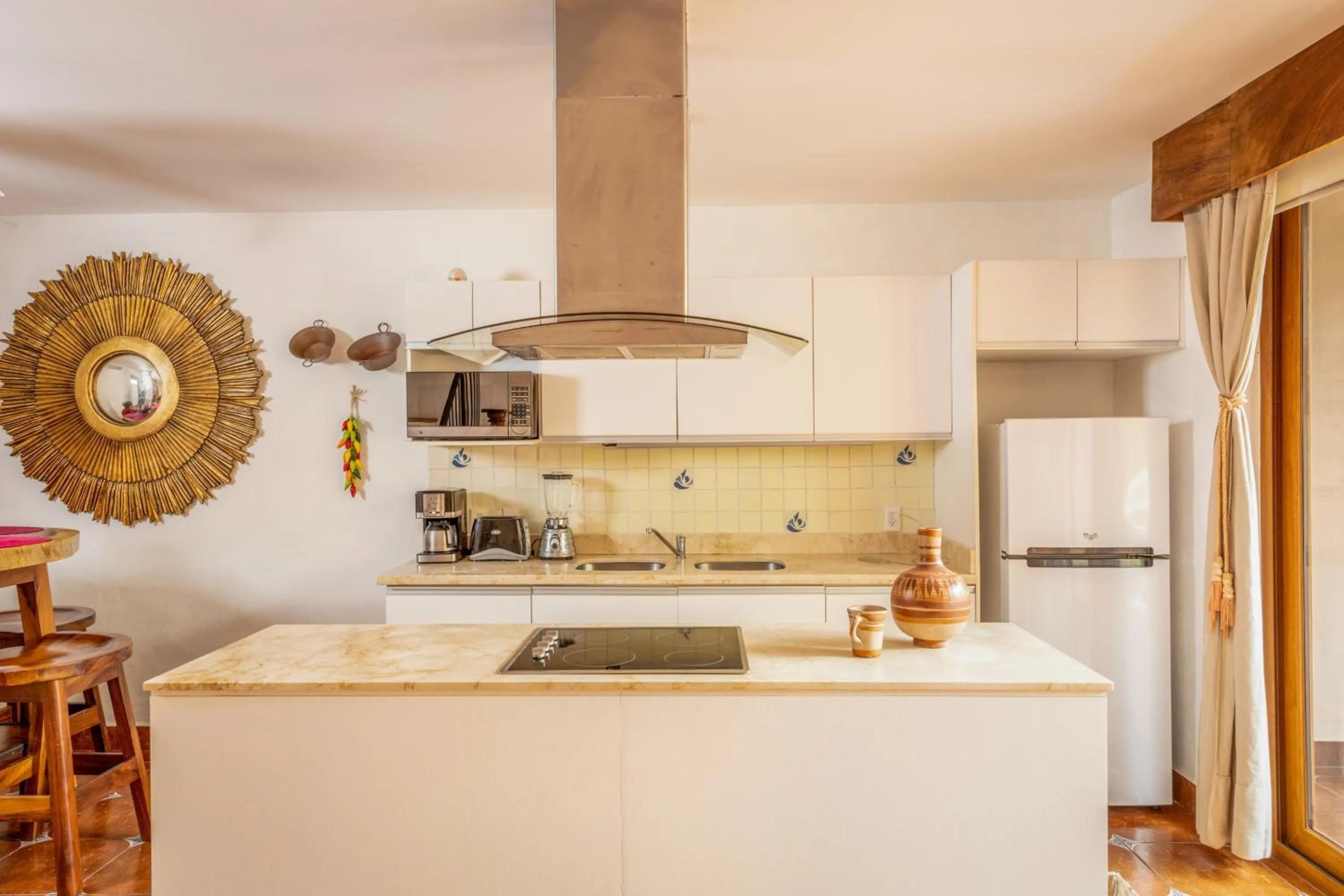 kitchen in Casa Lotería -Pueblito Sayulita- Colorful, Family and Relax Experience with Private Parking and Pool