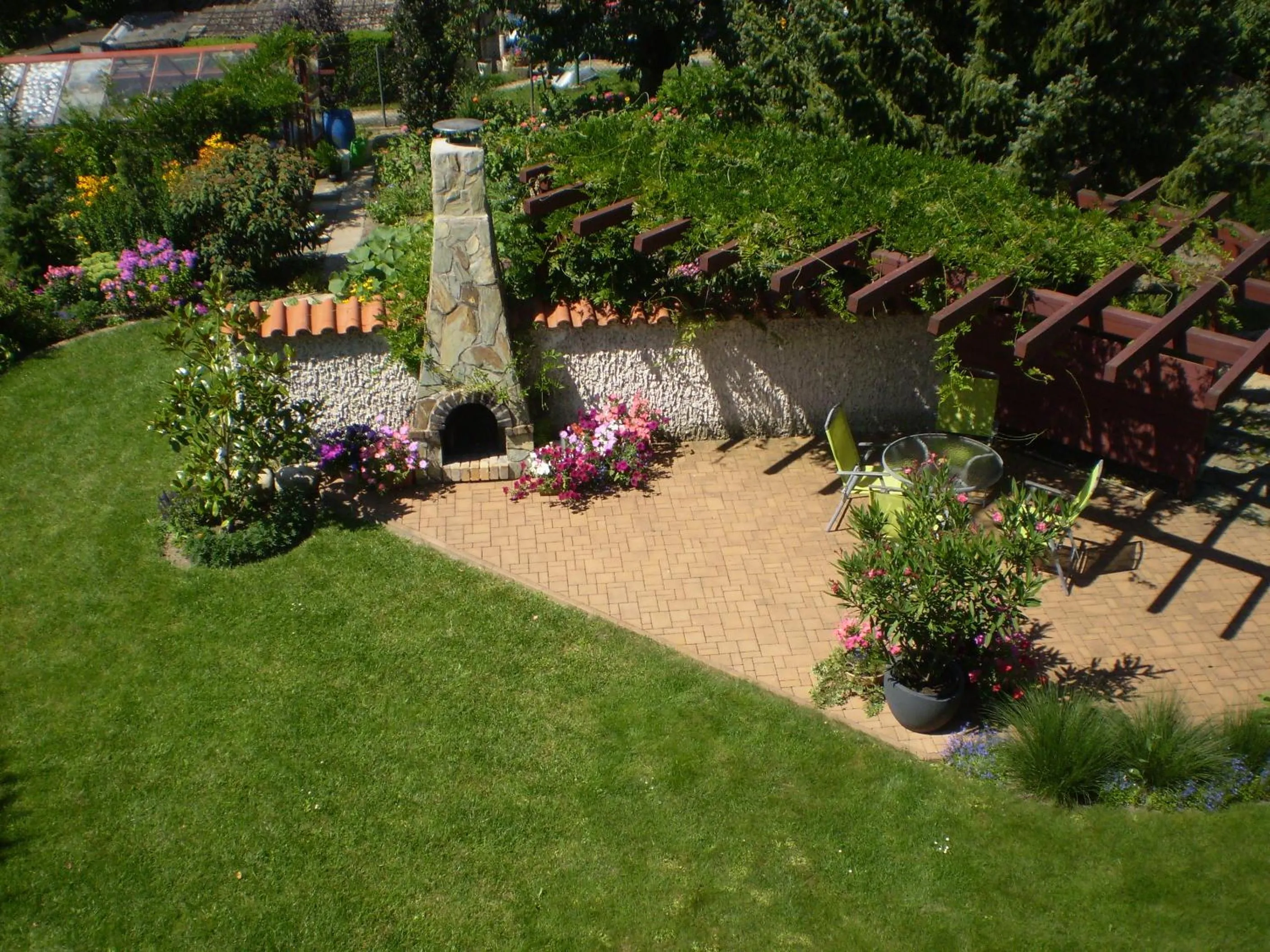 Garden view in apartman pro 4 osoby