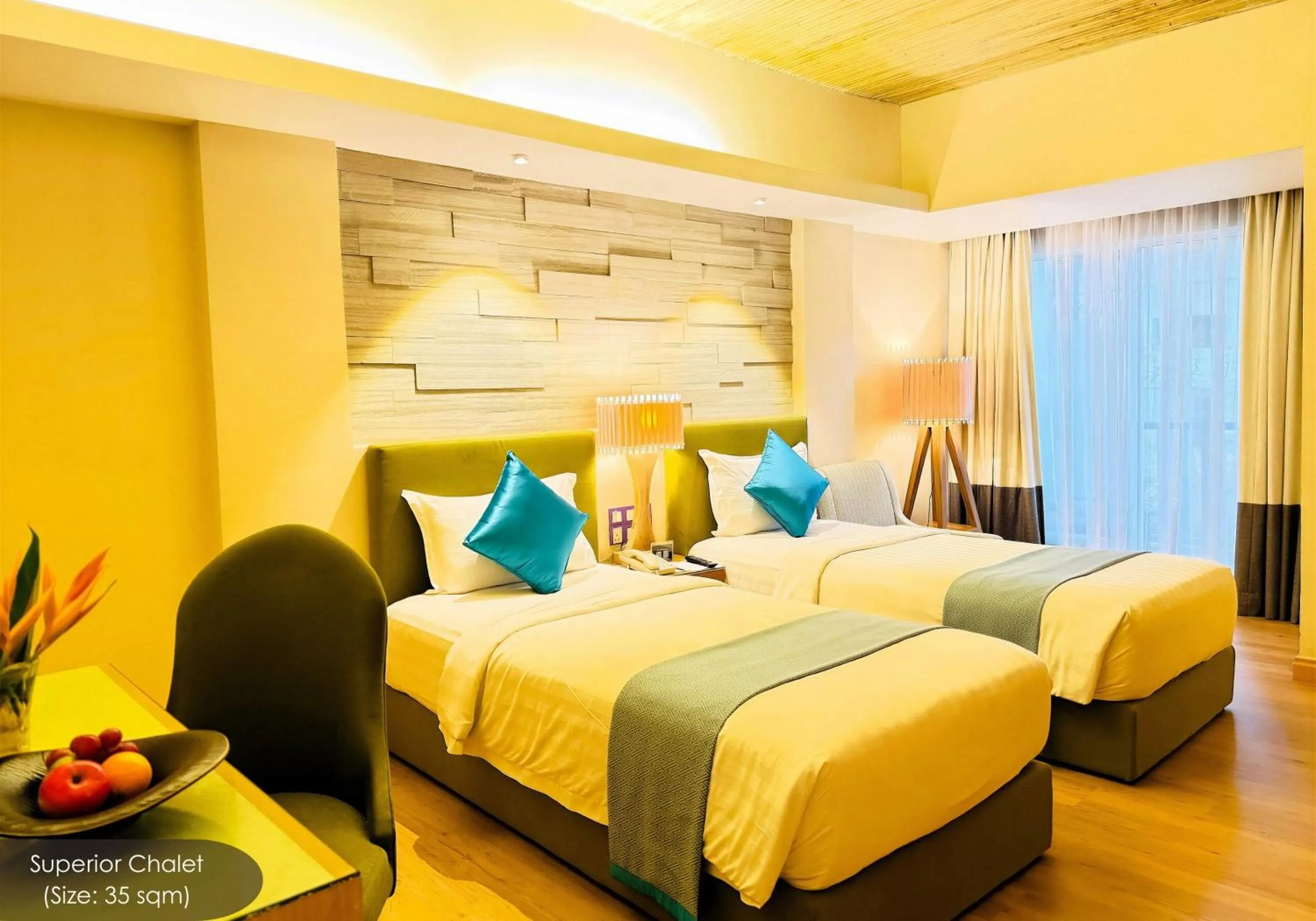 Bed in Cyberview Resort & Spa