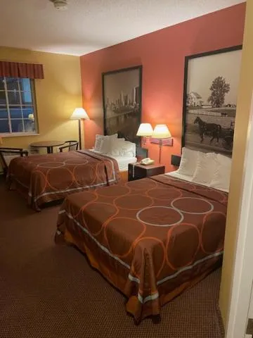 Bed in Super 8 by Wyndham Harrisburg Hershey North