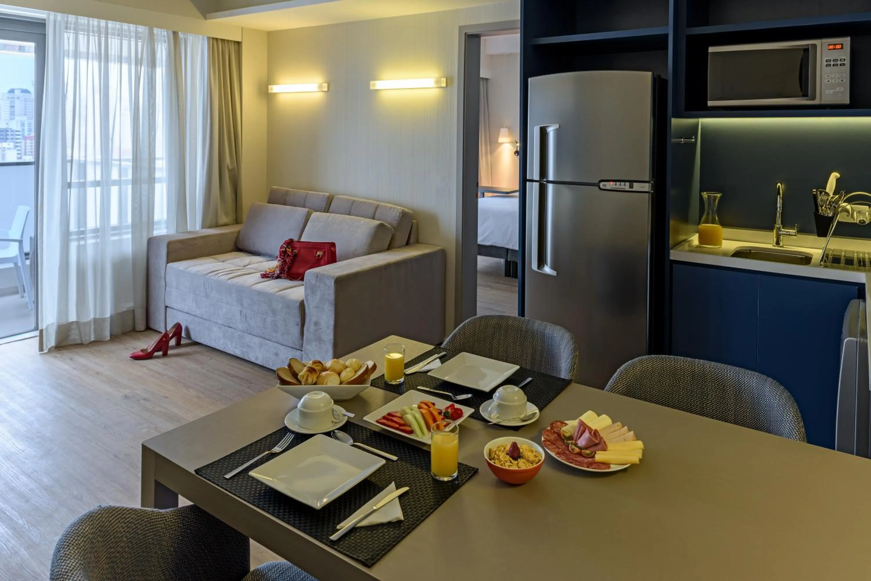 Suite with One Double Bed and One Sofa Bed/Kitchen in Mercure Sao Paulo Barra Funda