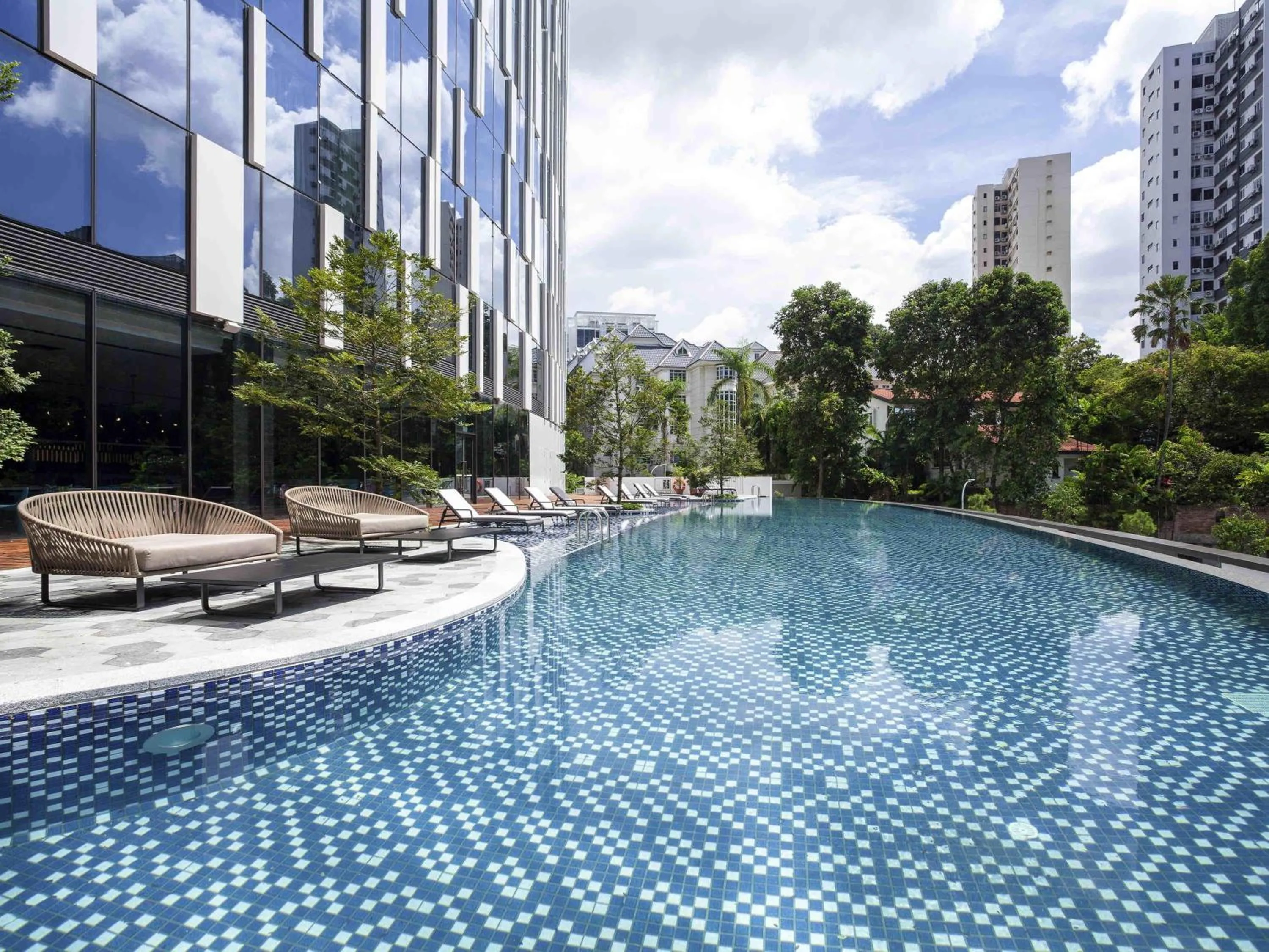 Pool view in Novotel Singapore On Stevens