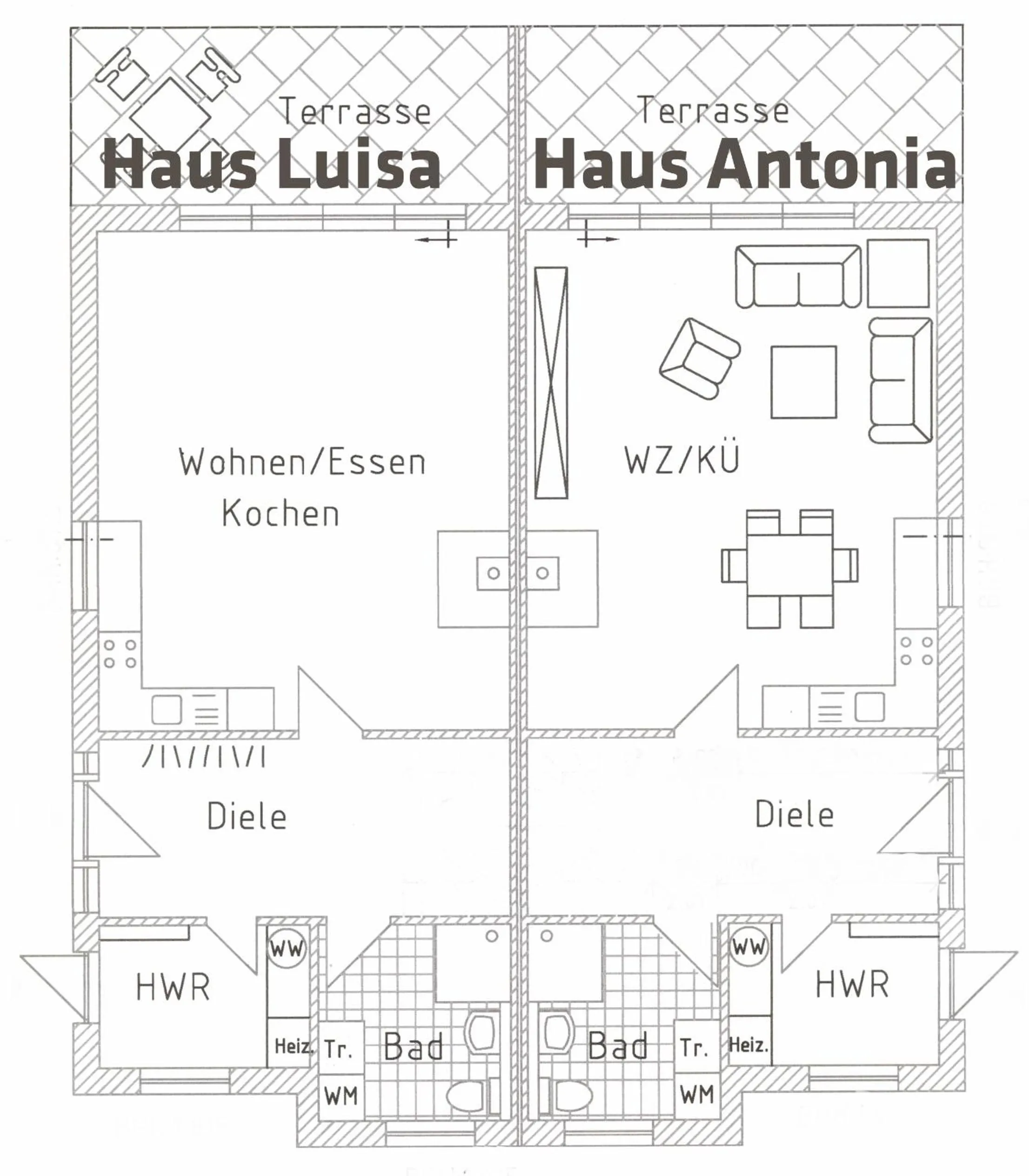Floor plan in Villa Südstrandperle by Rujana