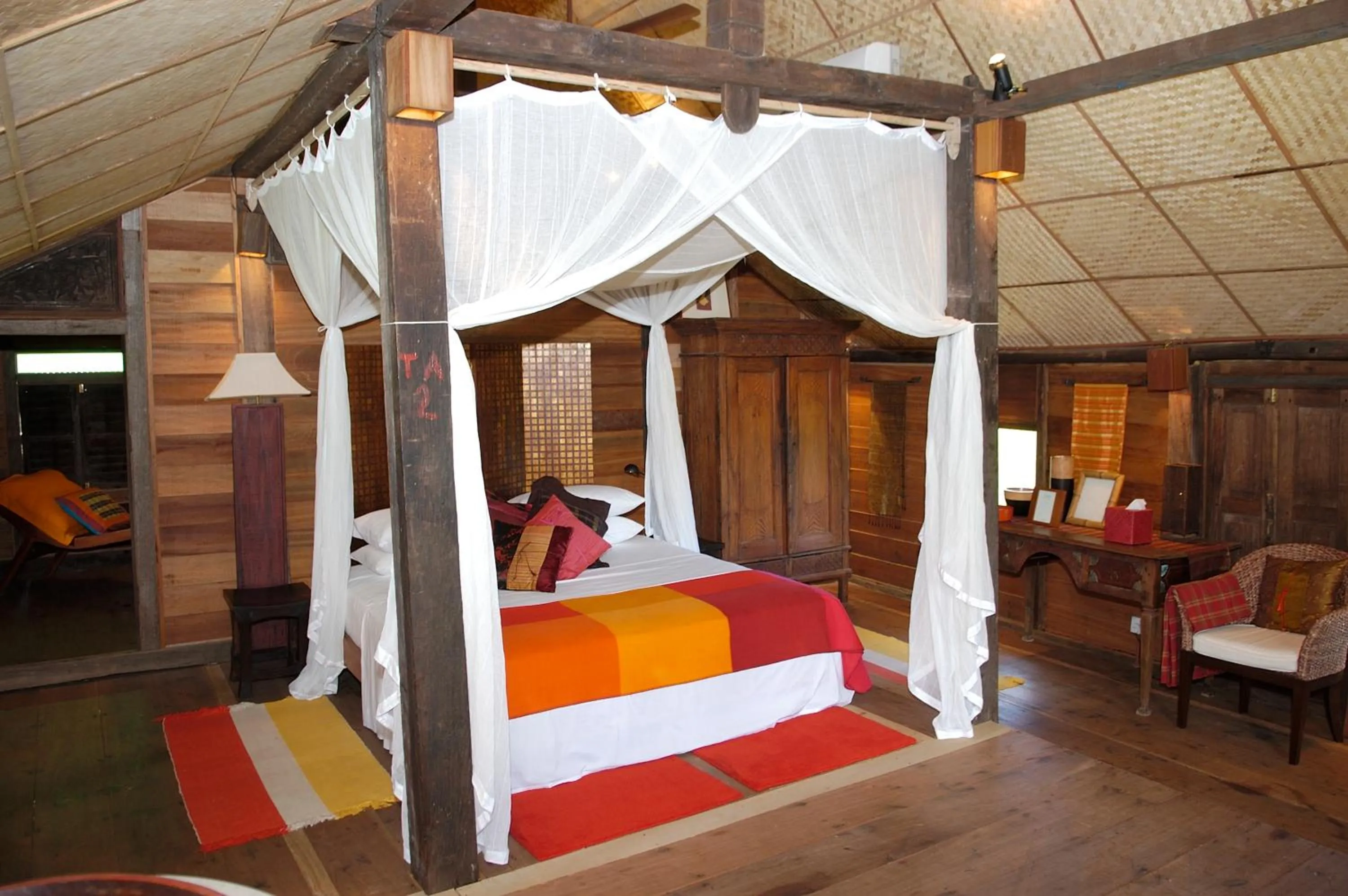 Bedroom, Bed in Bon Ton Antique Wooden Villas