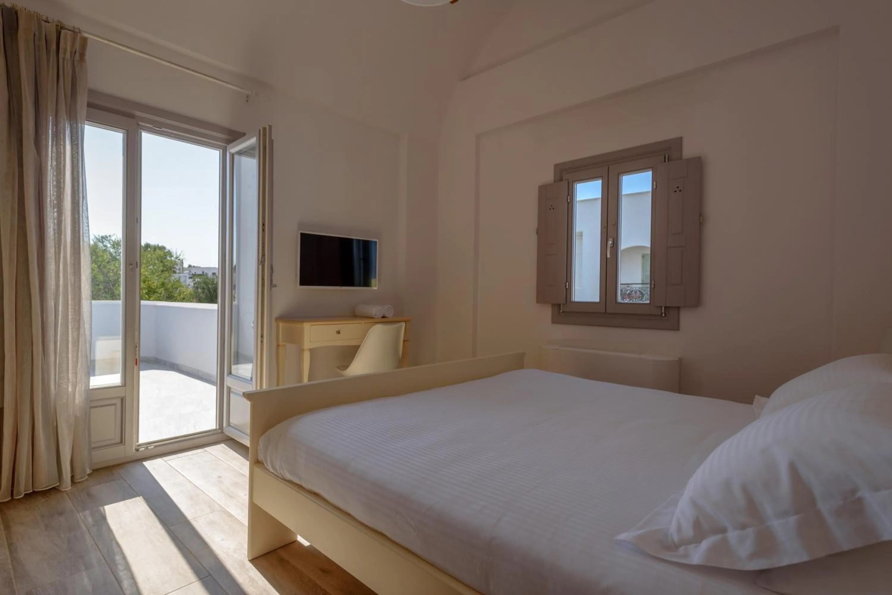 Bed in Ikies Santo Filoxenia Apartments