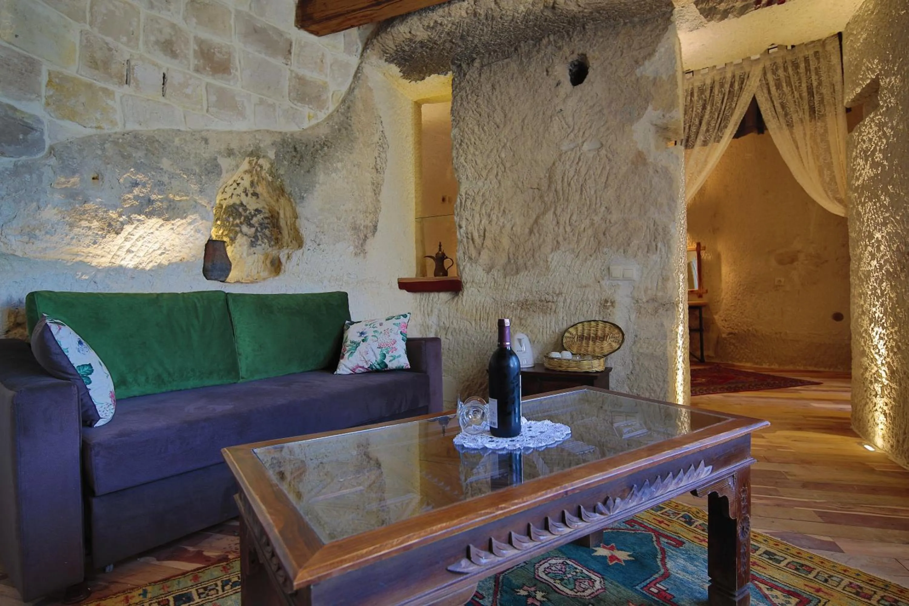 Living room in Panoramic Cave Hotel