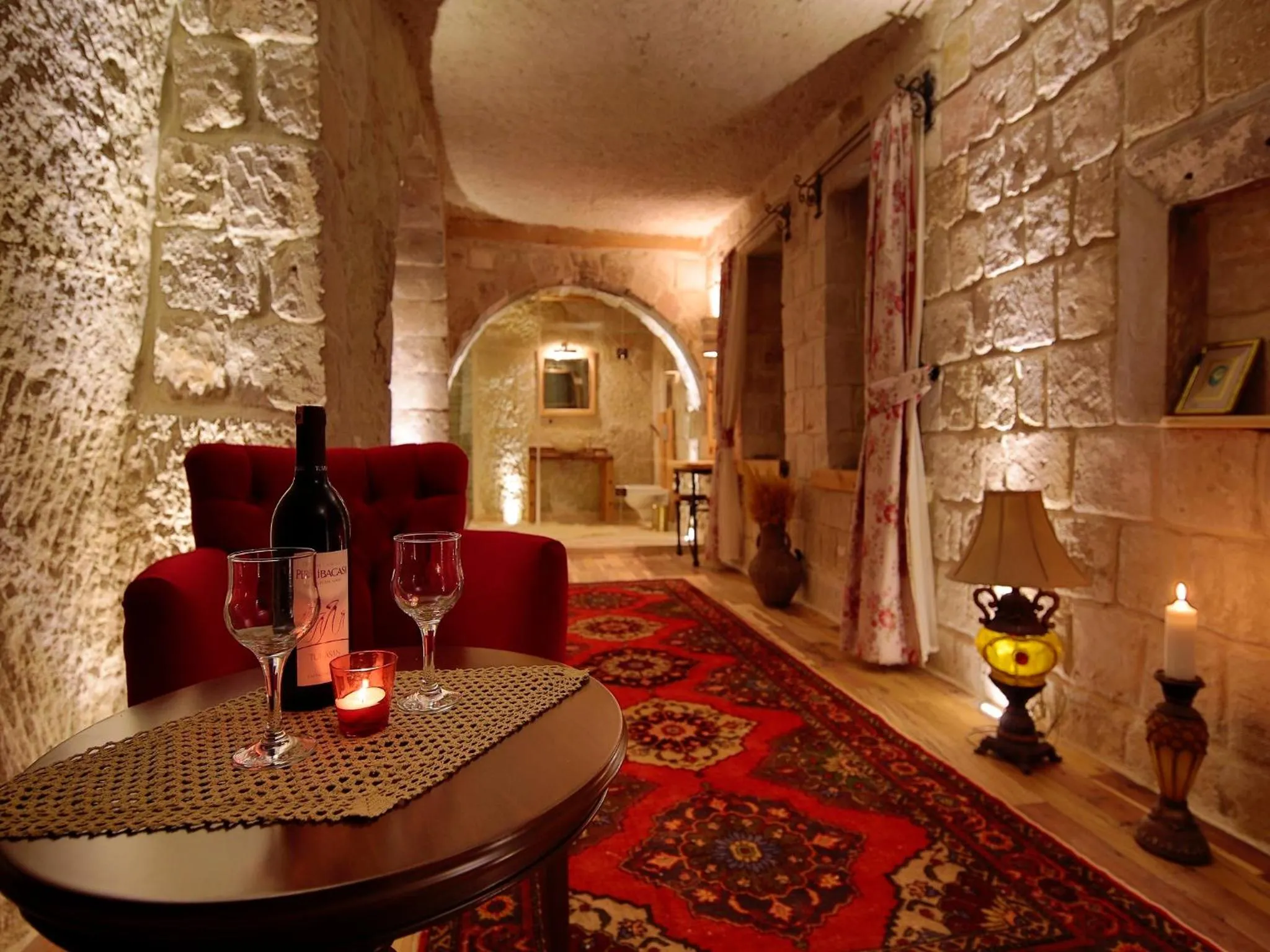 Living room in Panoramic Cave Hotel