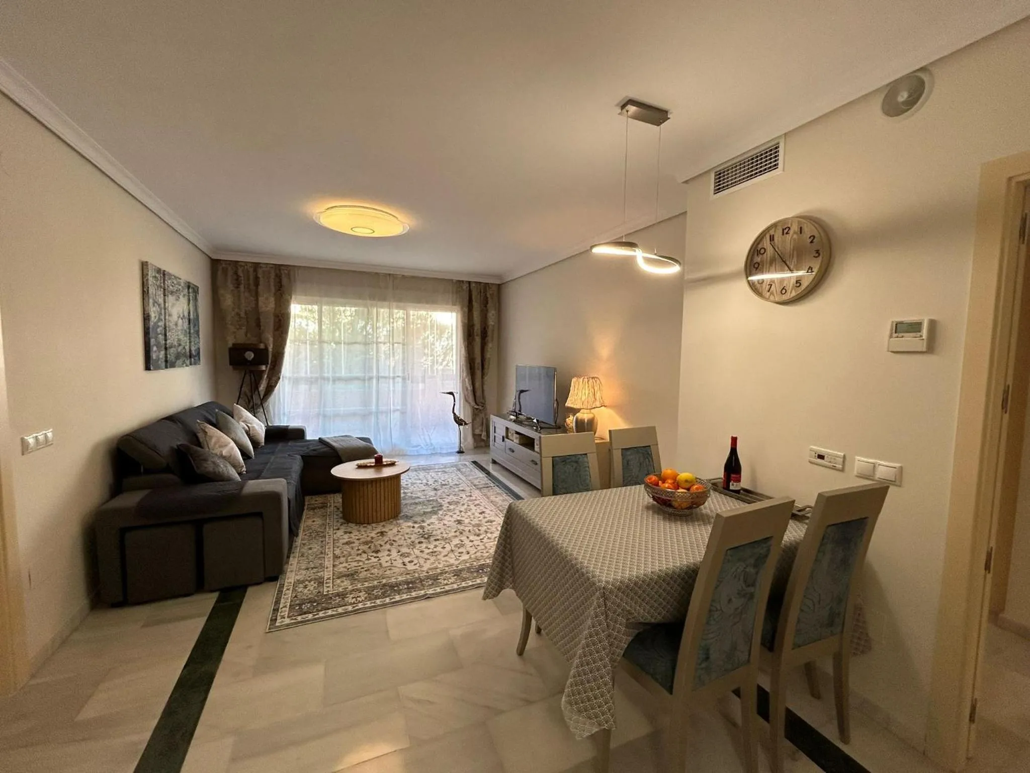 Living room in Elviria beach front apartment
