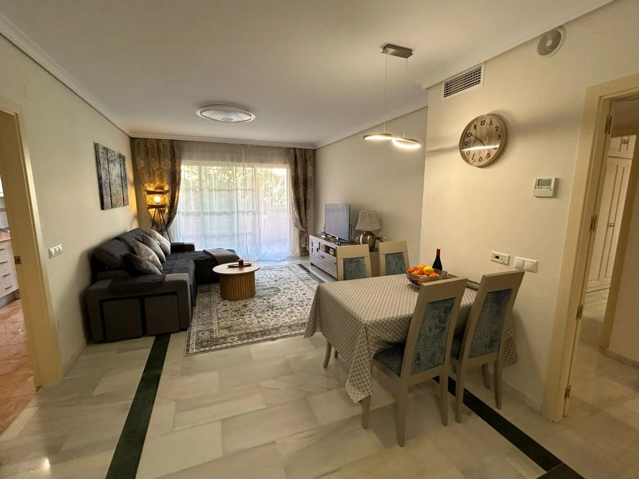 Living room in Elviria beach front apartment
