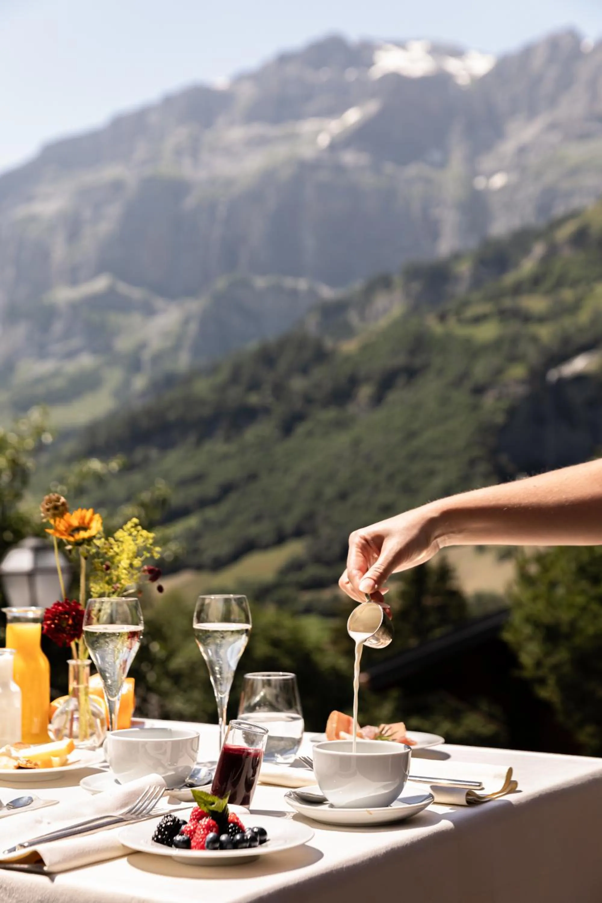 Summer in Hotel Restaurant Waldhaus